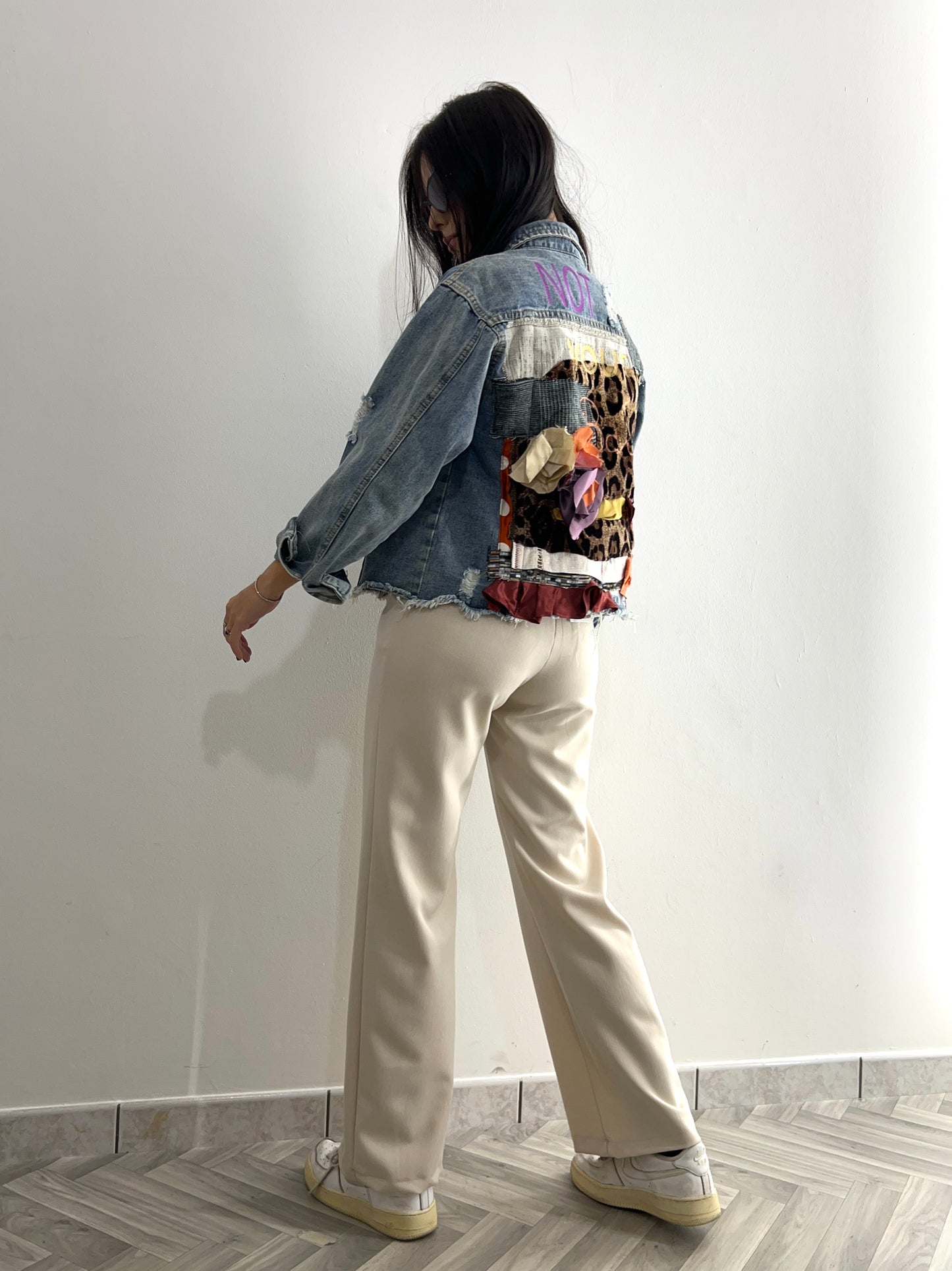 Giacca di jeans patchwork