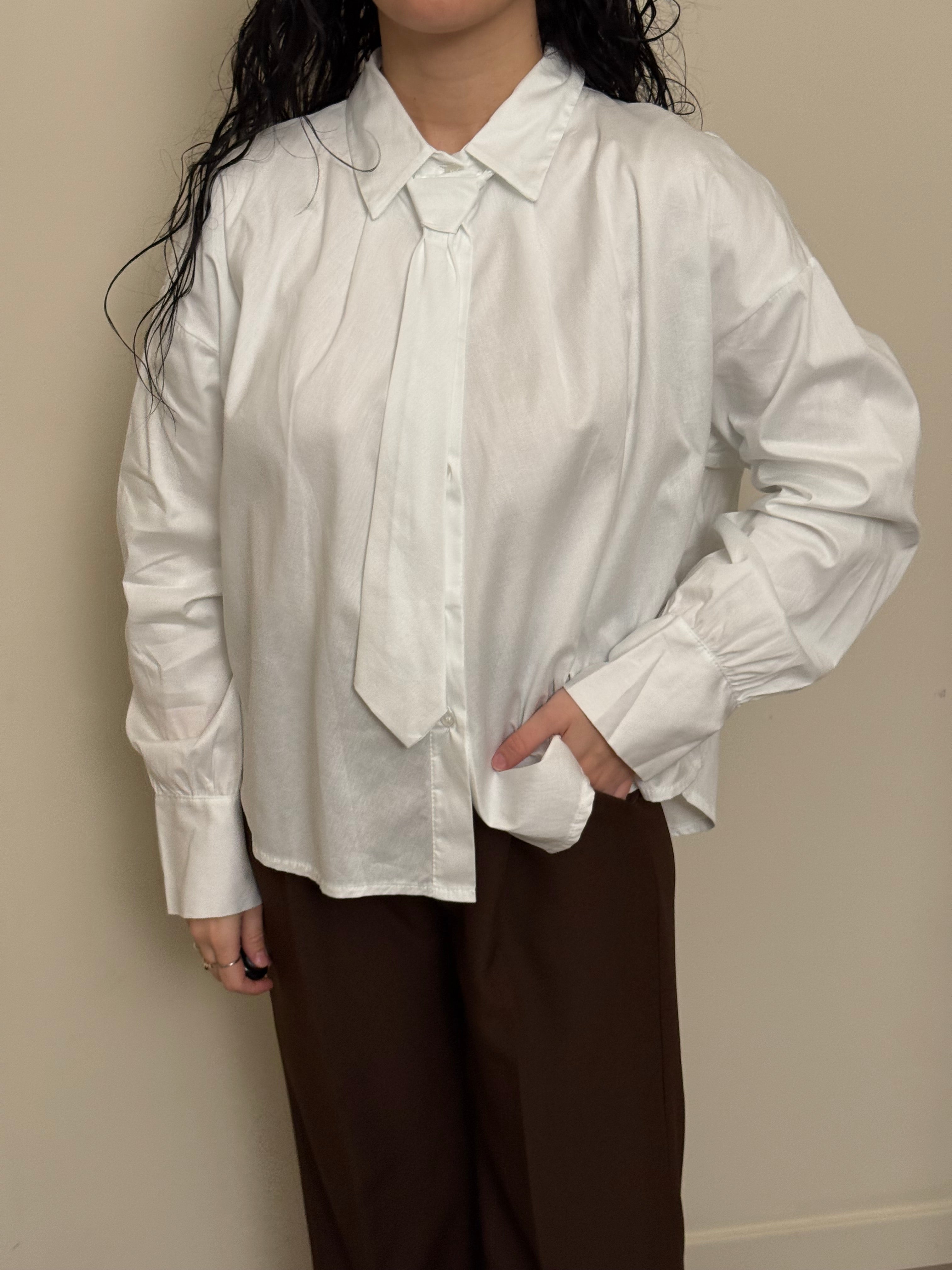 Camicia cravatta bianco freddo