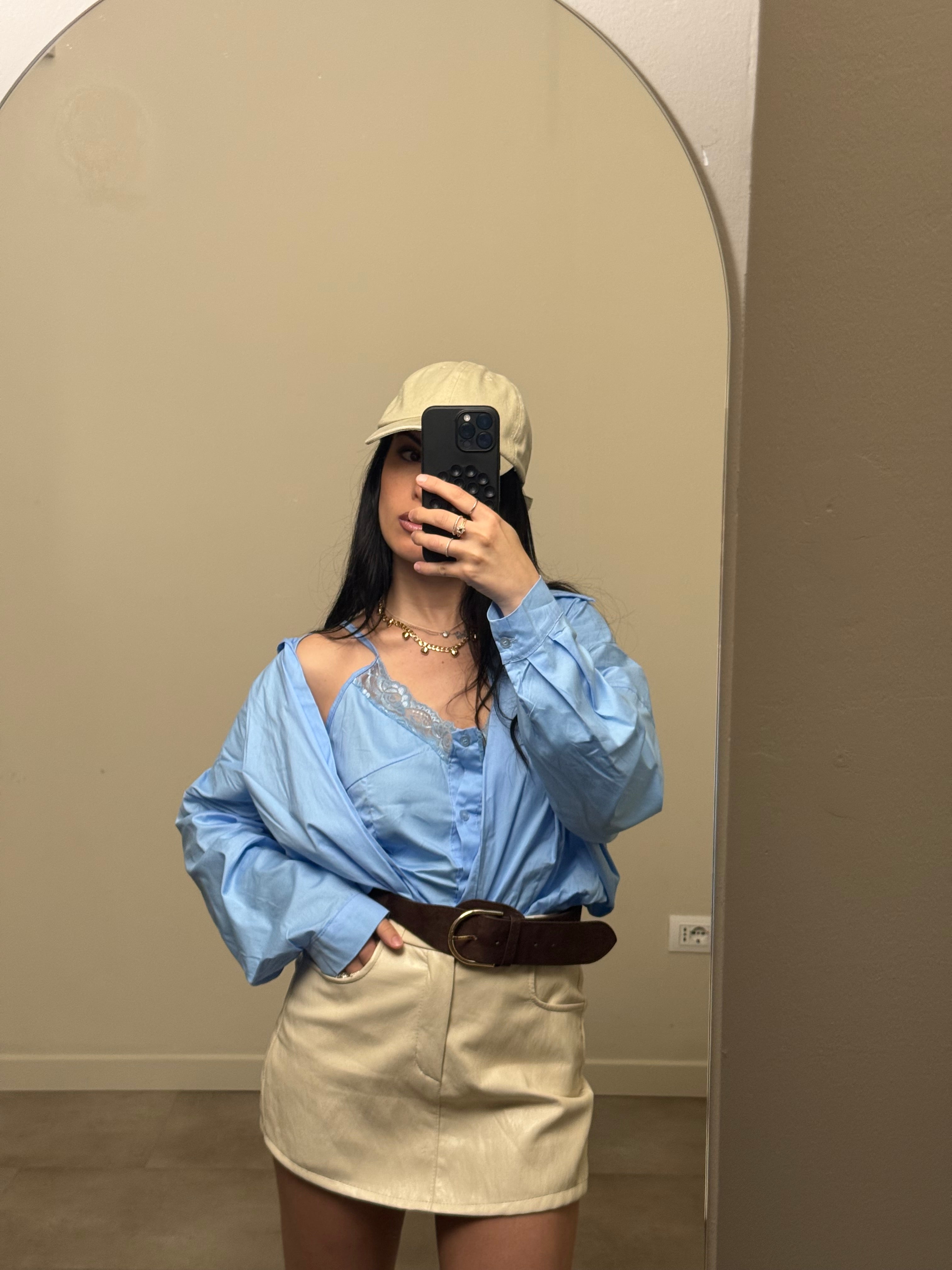 Shorts ecopelle panna