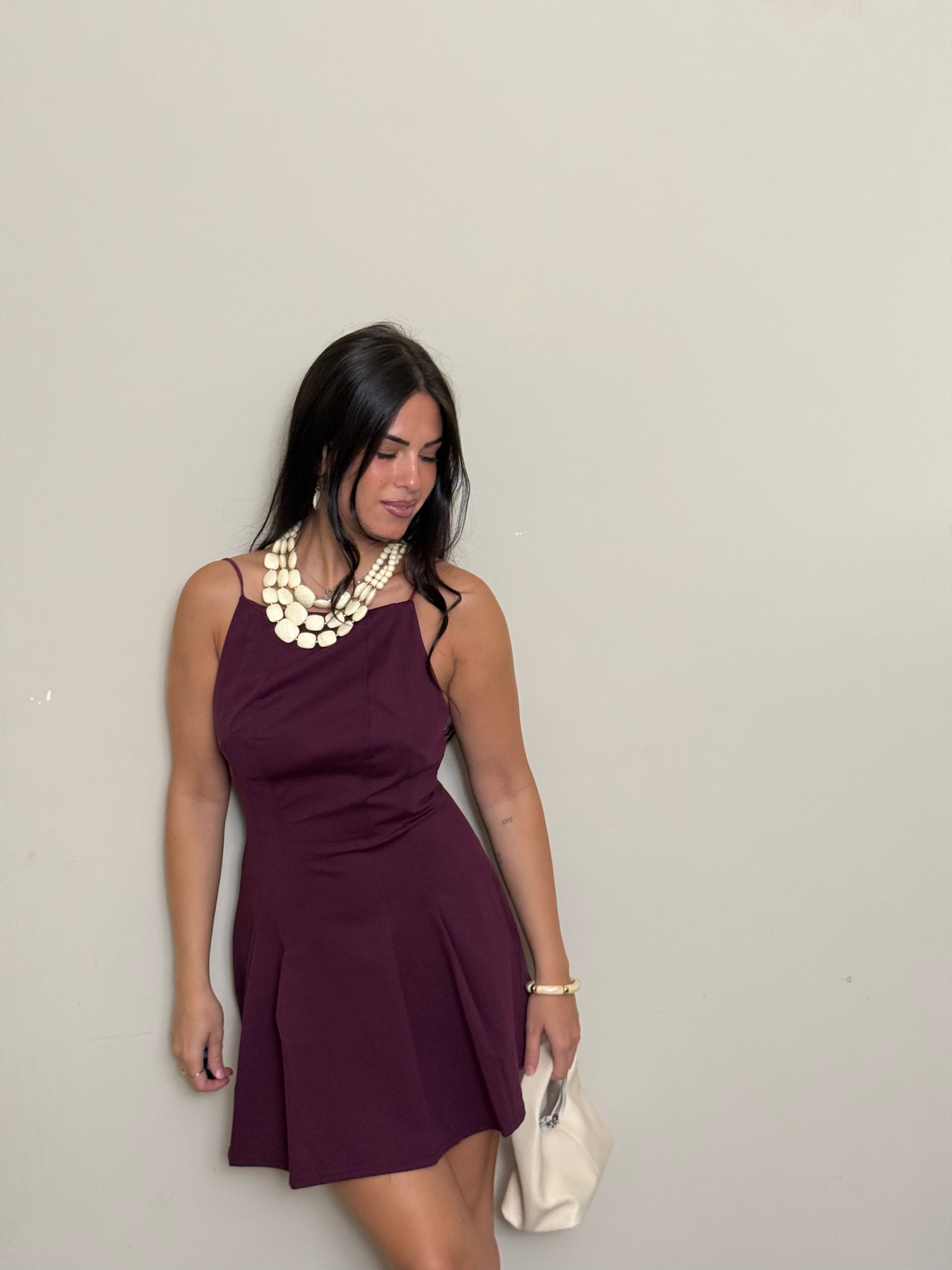 Mini dress bretella bordeaux