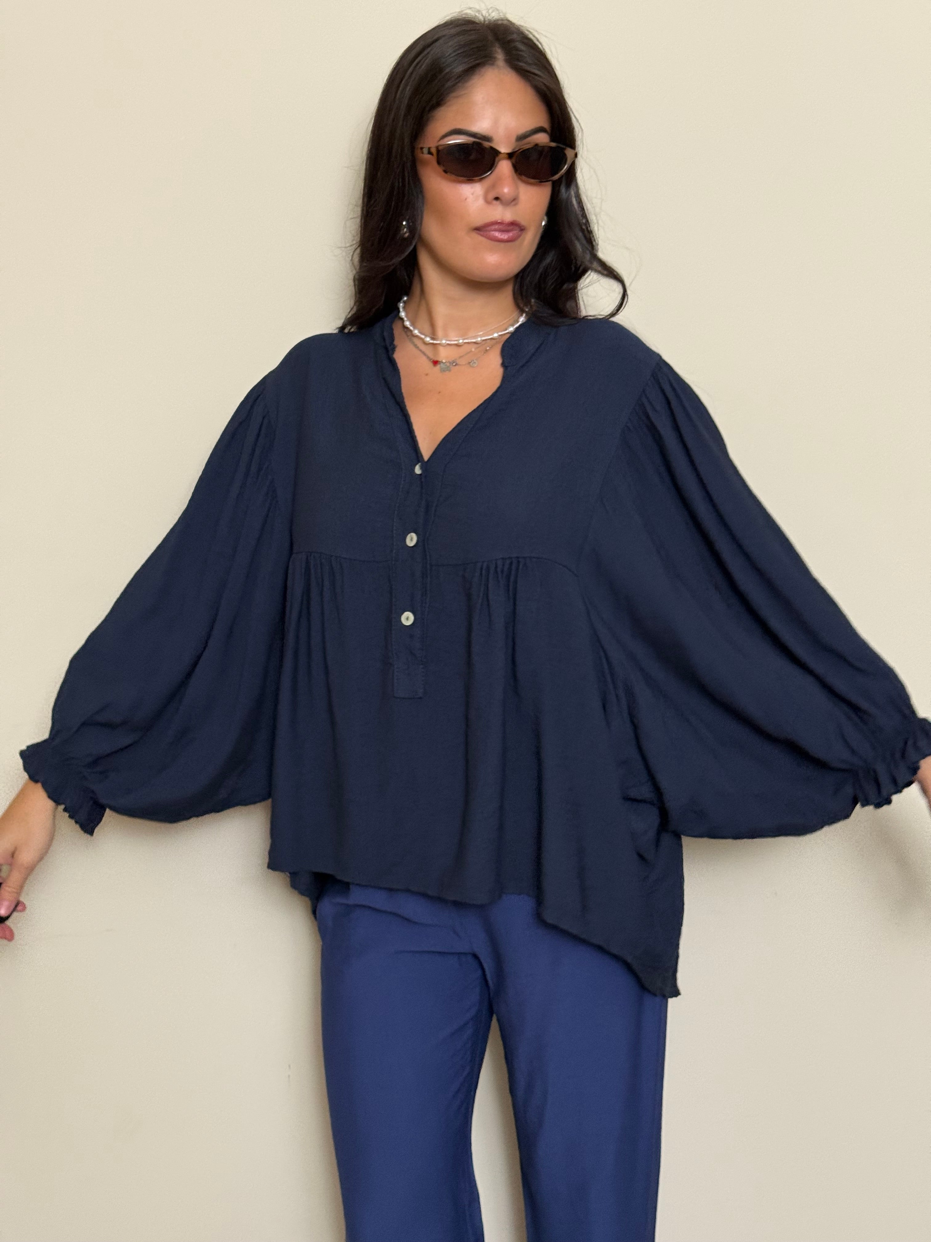Camicia over blu