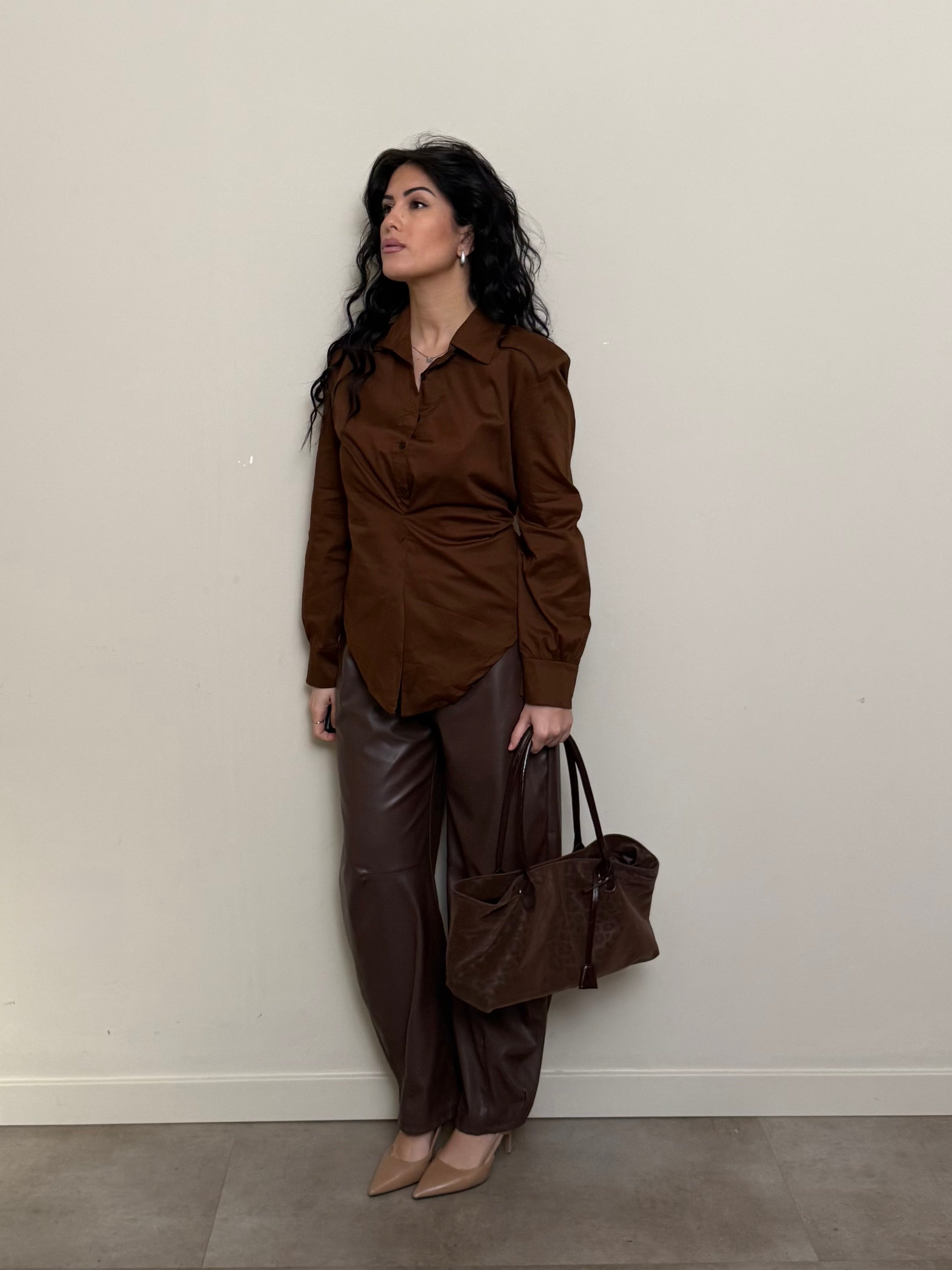 Camicia laccio cioccolato