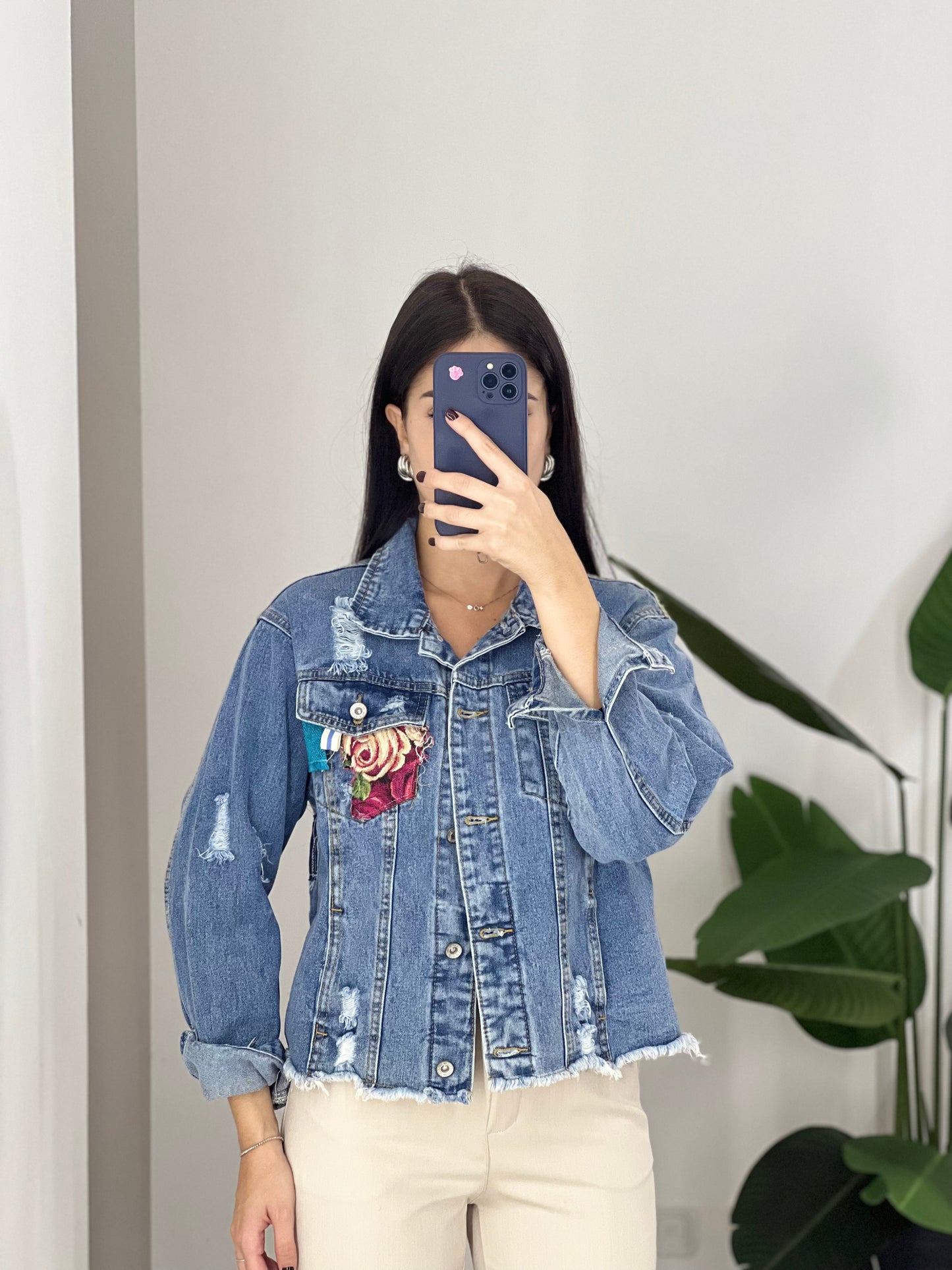 Giacca di jeans patchwork