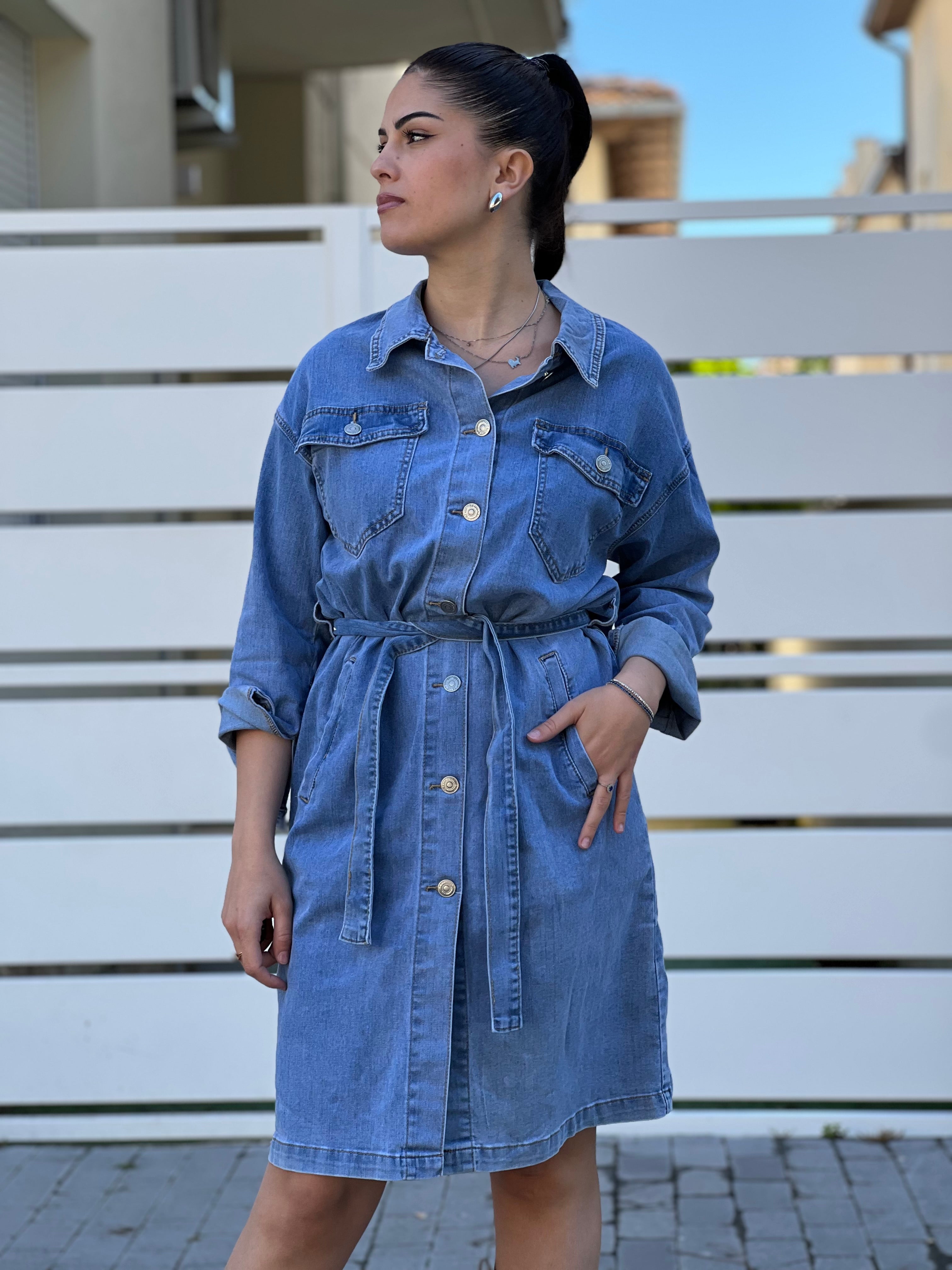 Abito jeans manica lunga