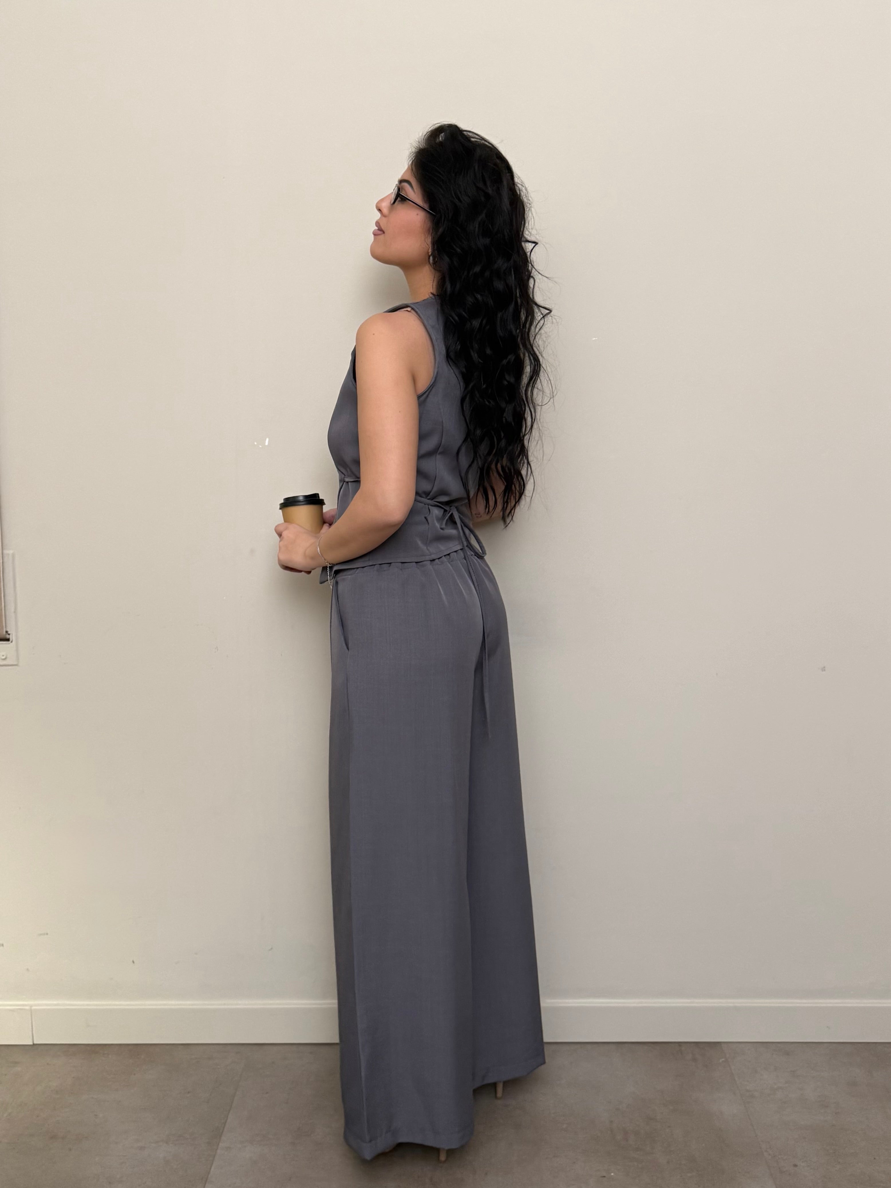 Coordinato gilet grigio