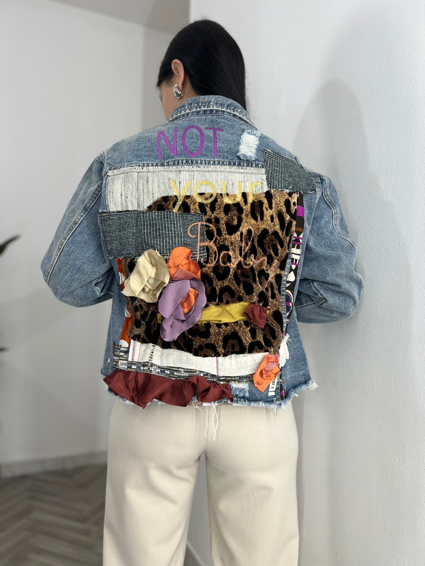 Giacca di jeans patchwork