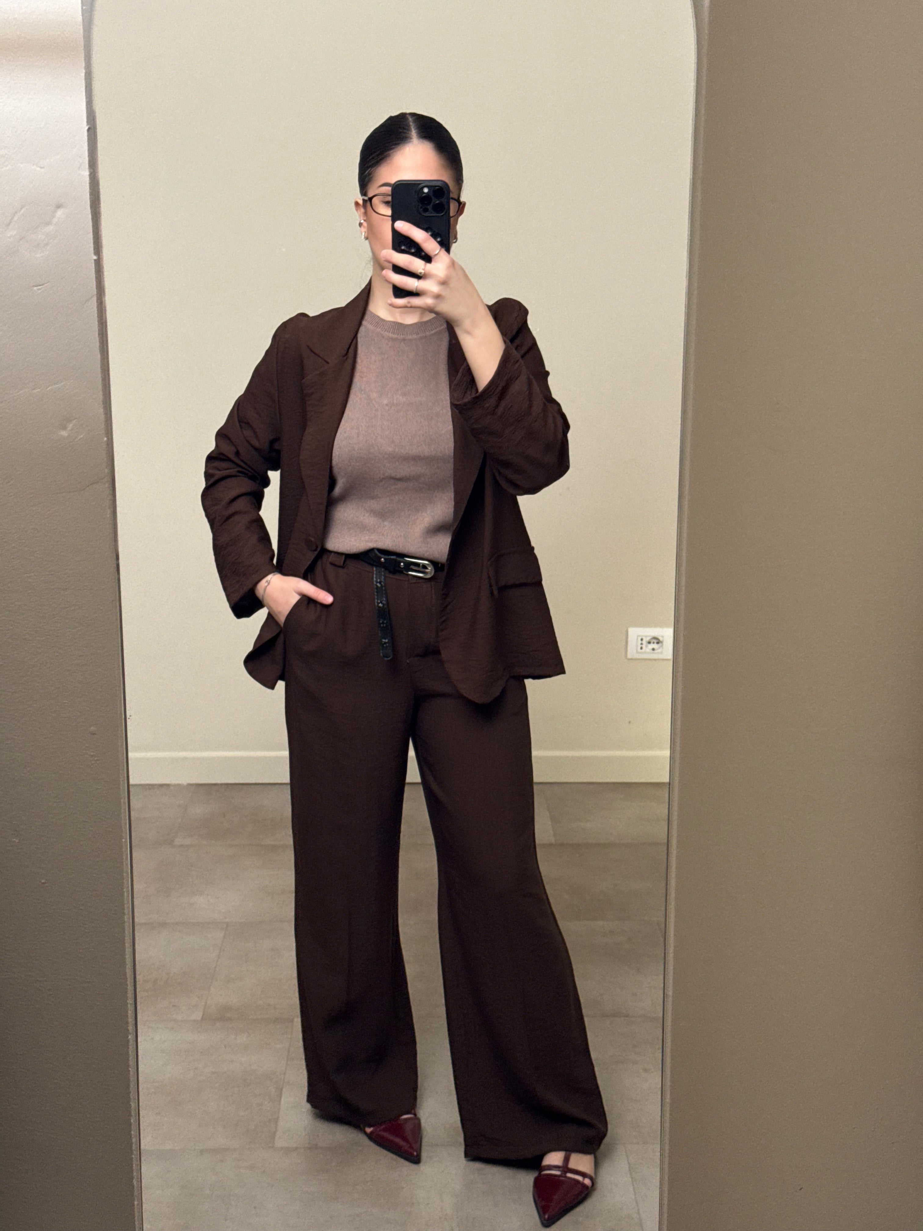 Tailleur viscosa cioccolato