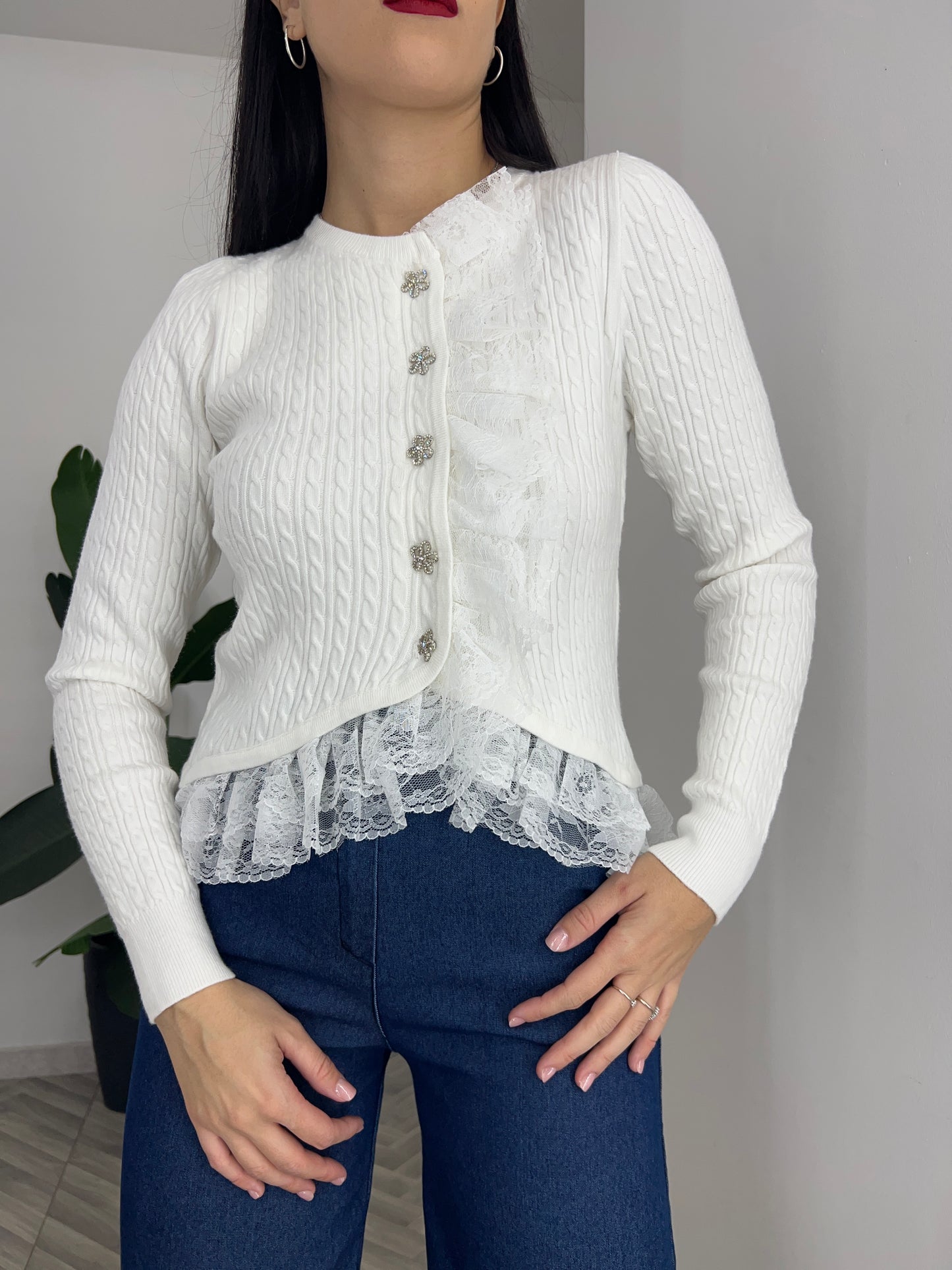 Cardigan pizzo