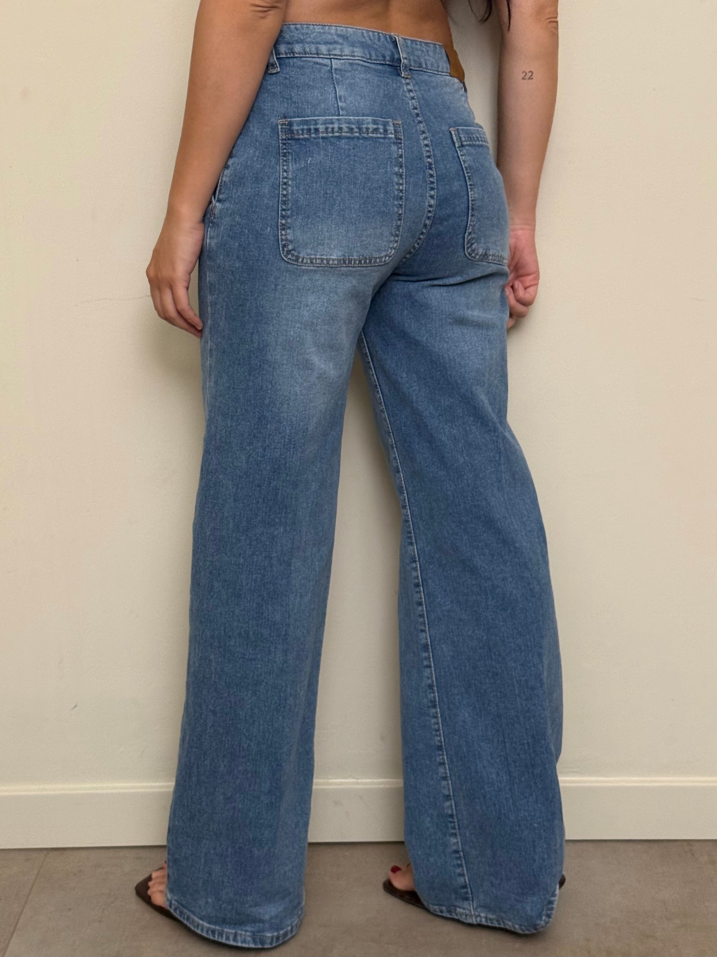Jeans dritto vita medio bassa