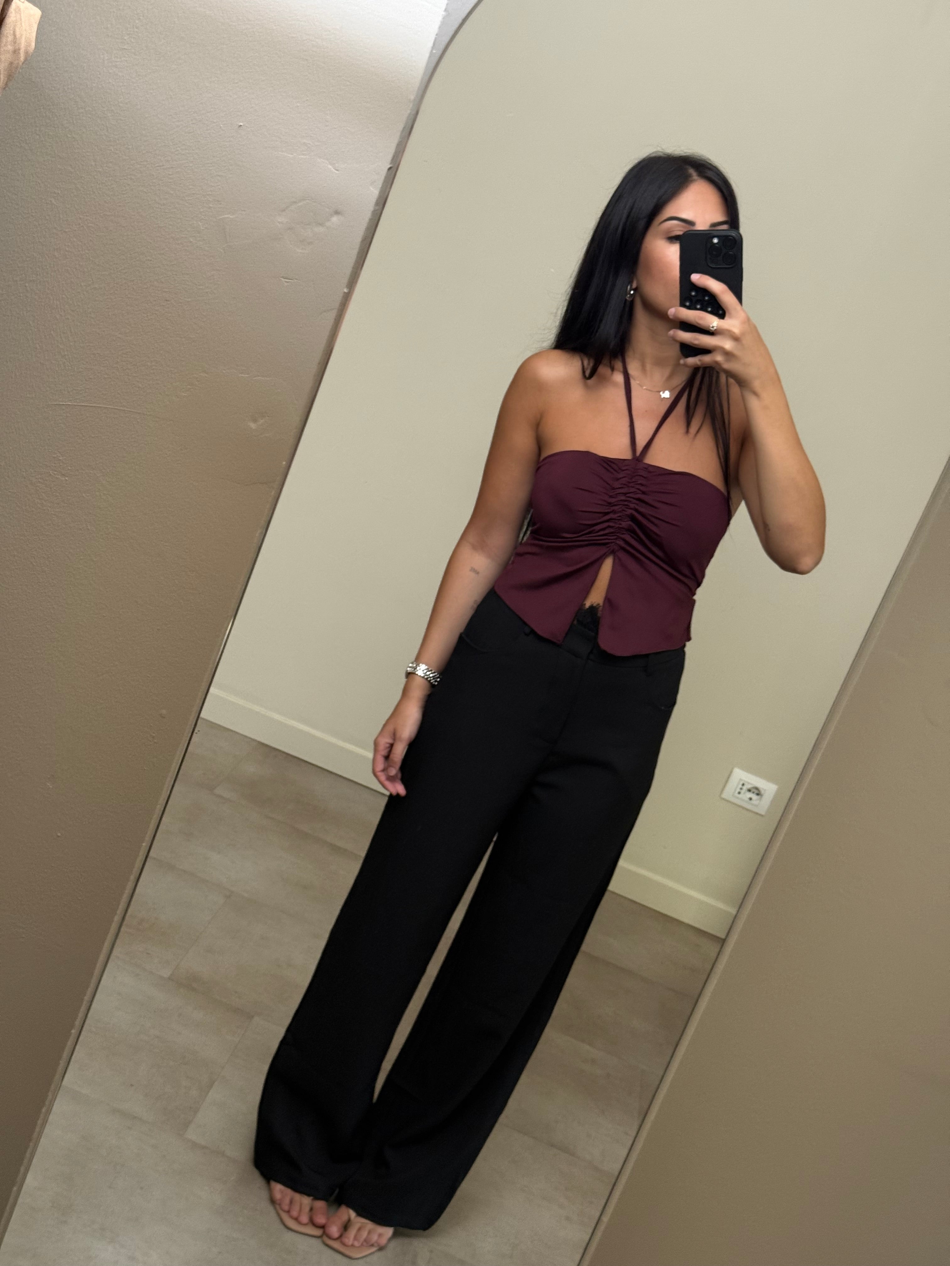 Pantalone nero pizzo