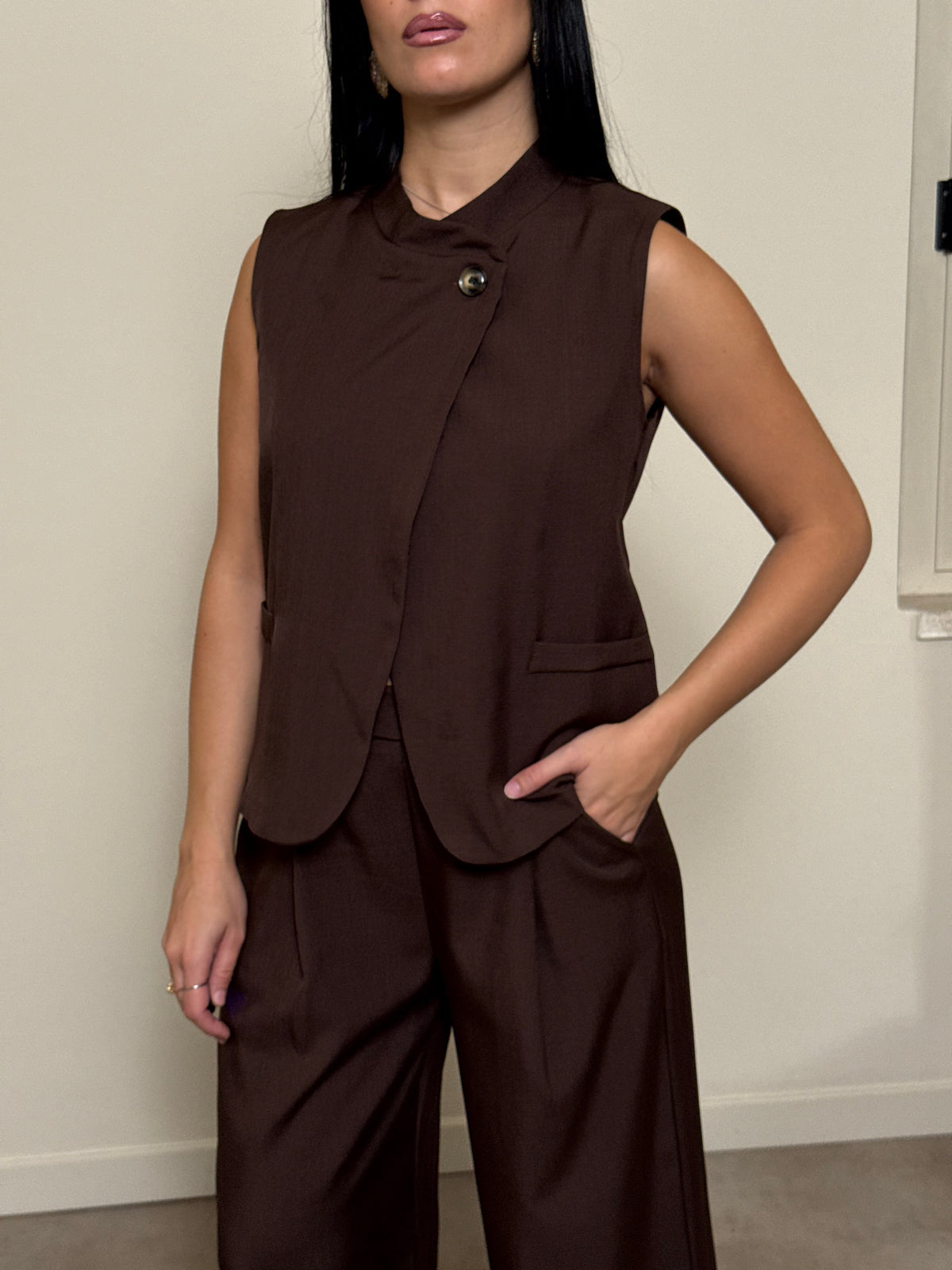 Tailleur gilet cioccolato