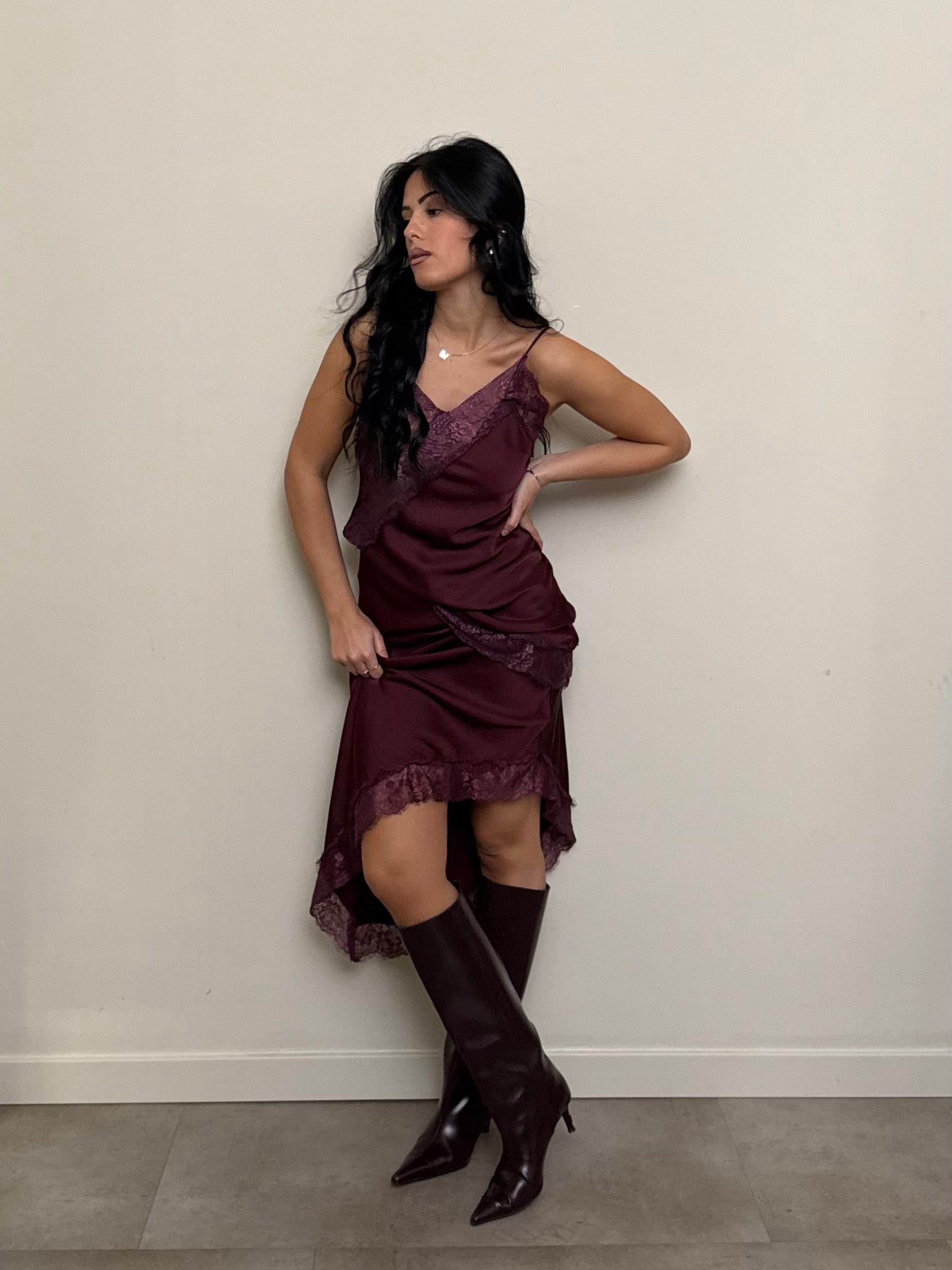 Coordinato seta e viscosa pizzo