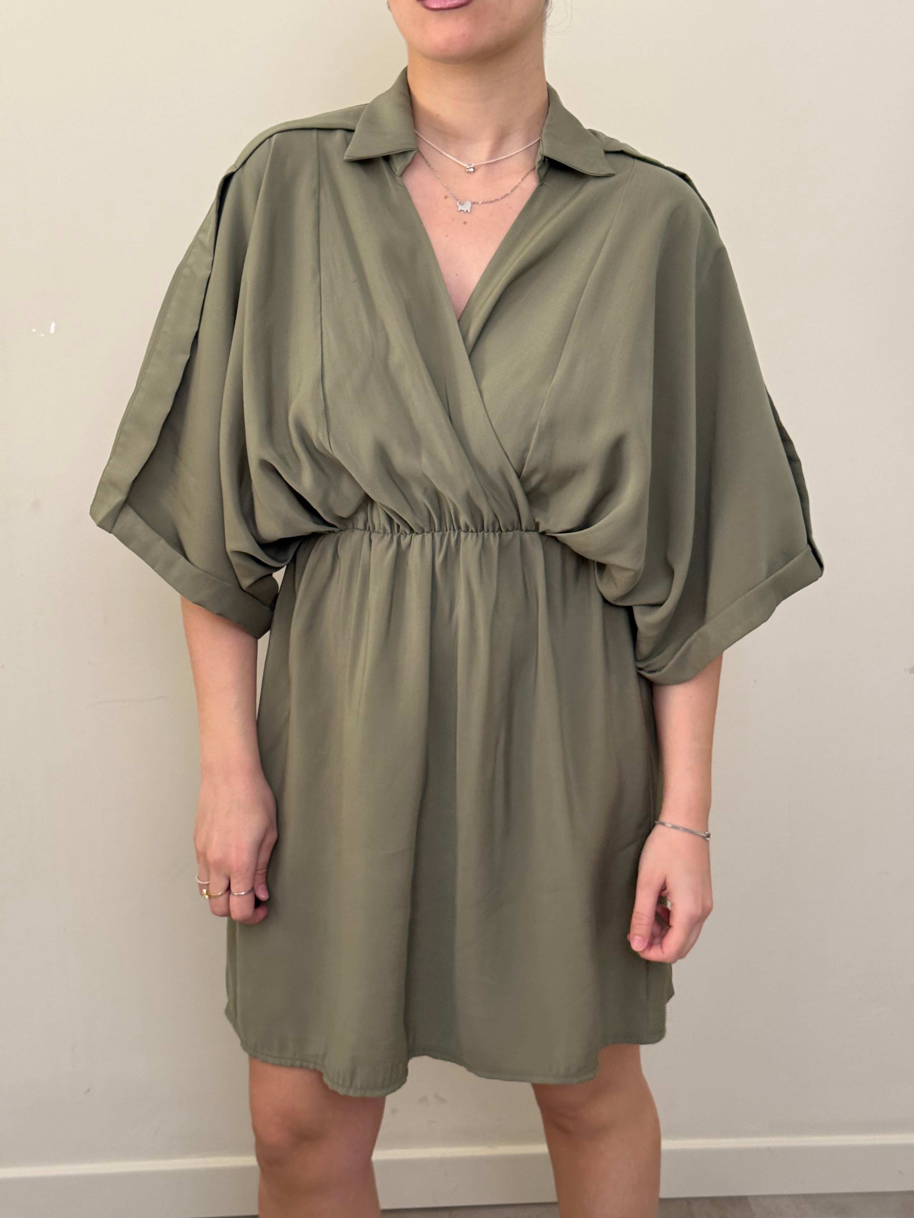 Dress viscosa verde oliva