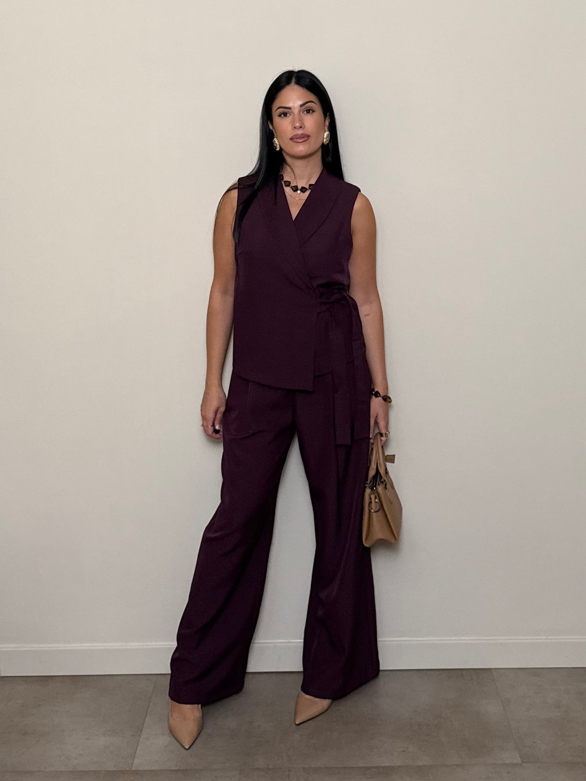Coordinato gilet vinaccia