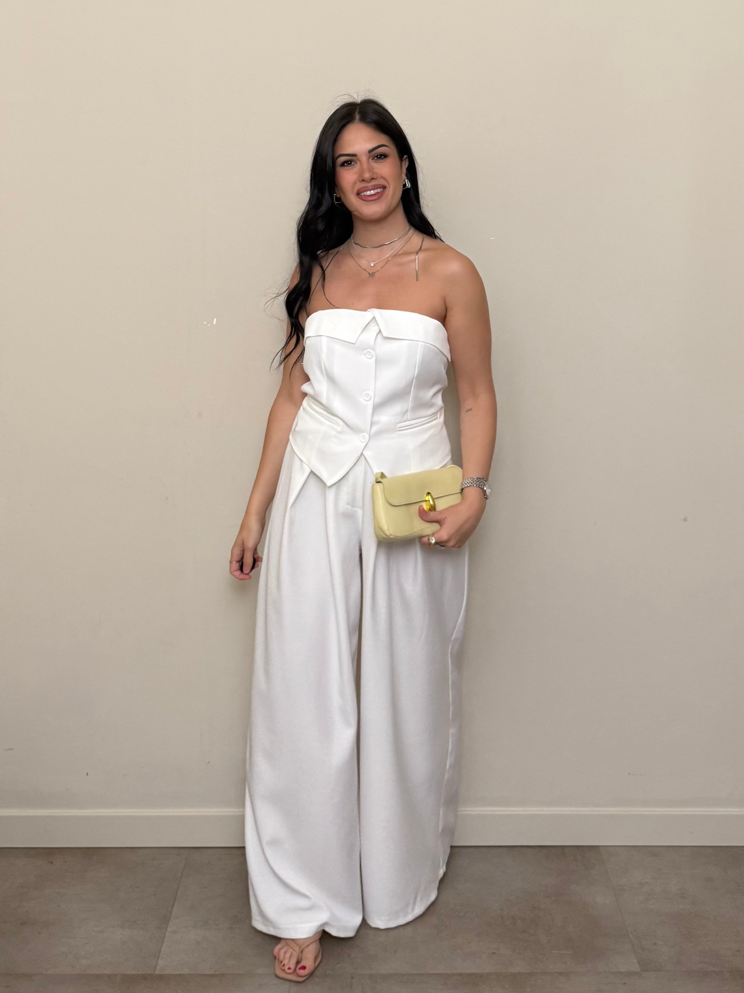 Tailleur corpetto bianco freddo