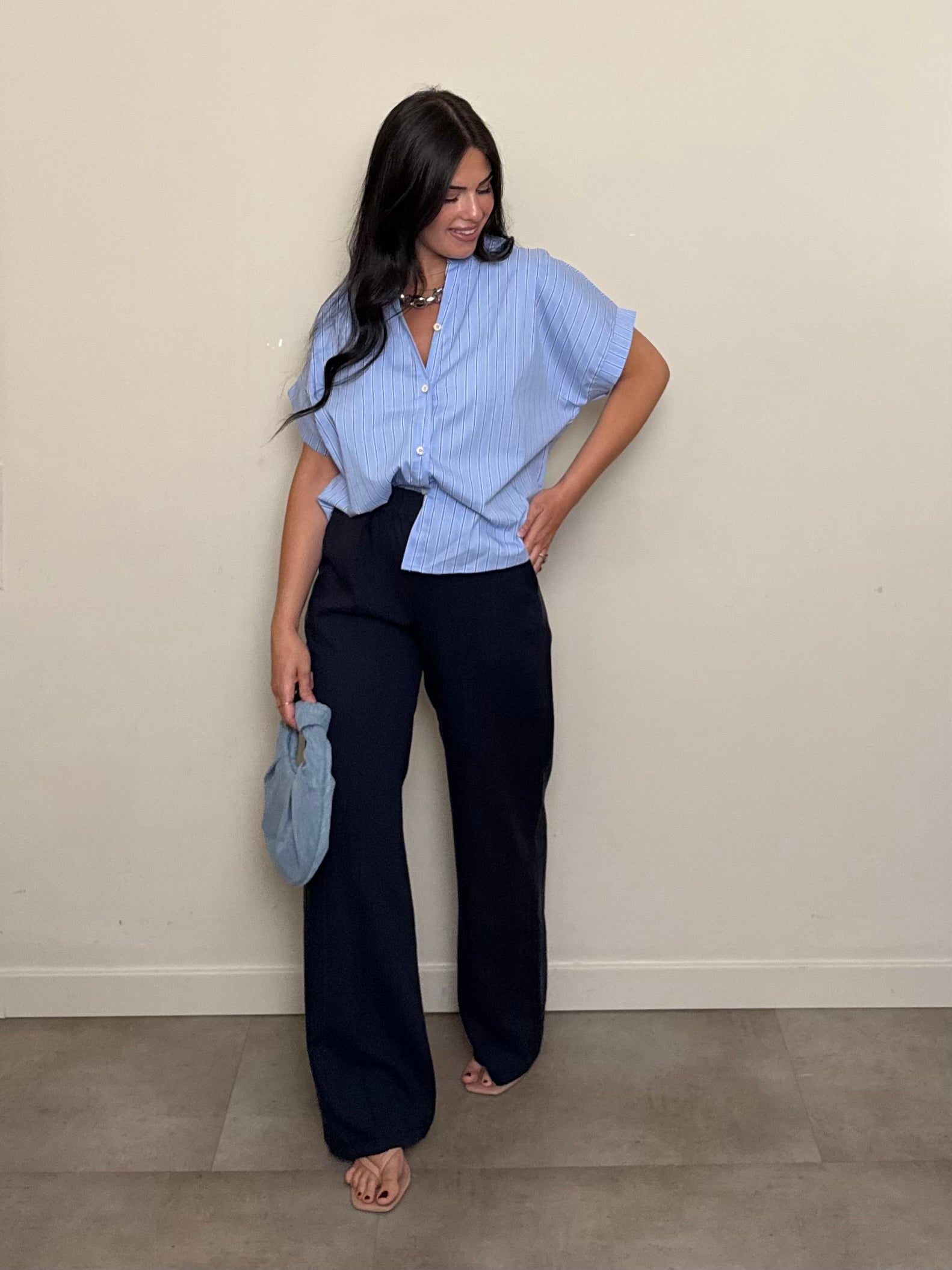 Pantalone dritto blu