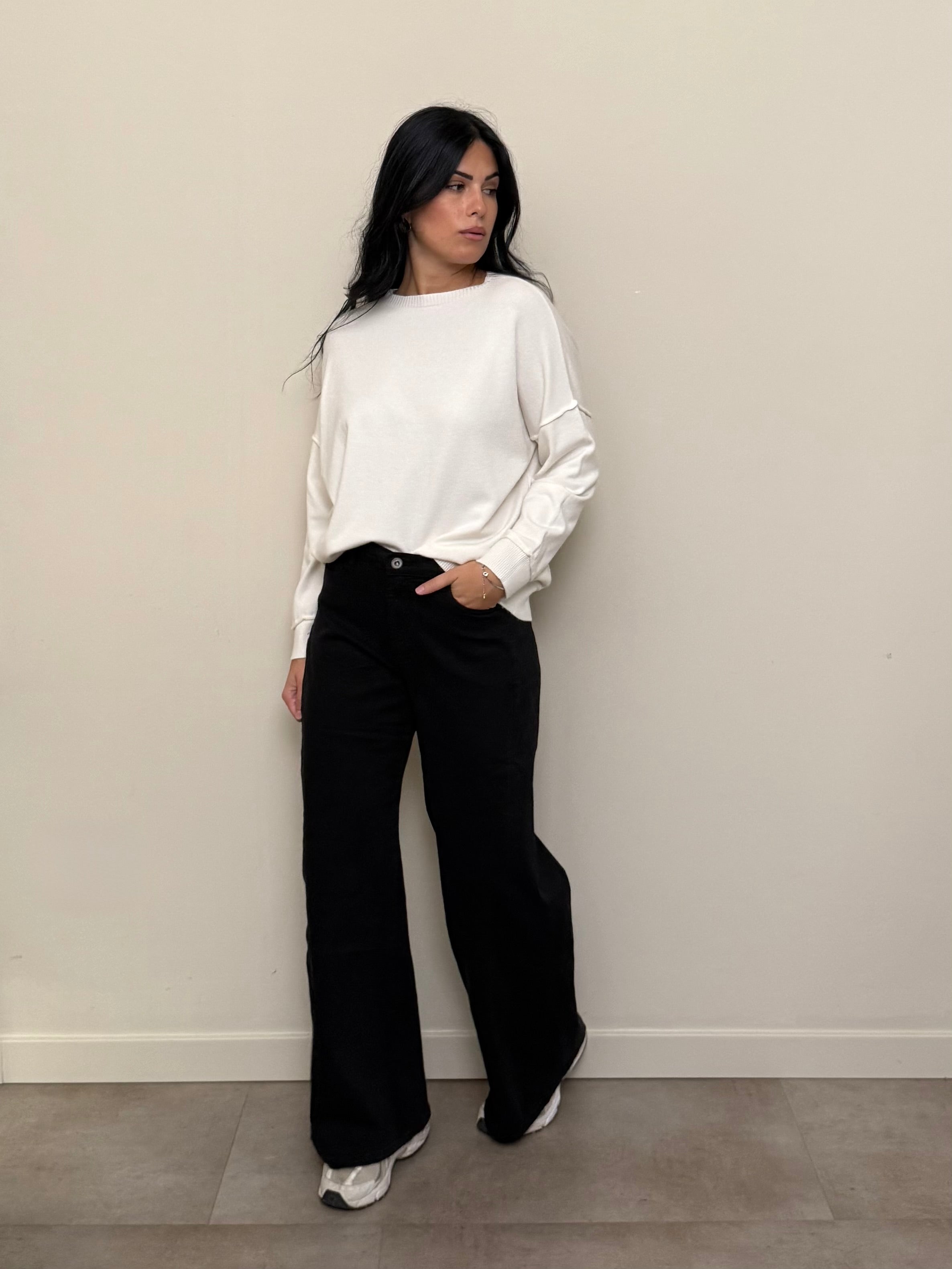 Maglia girocollo viscosa