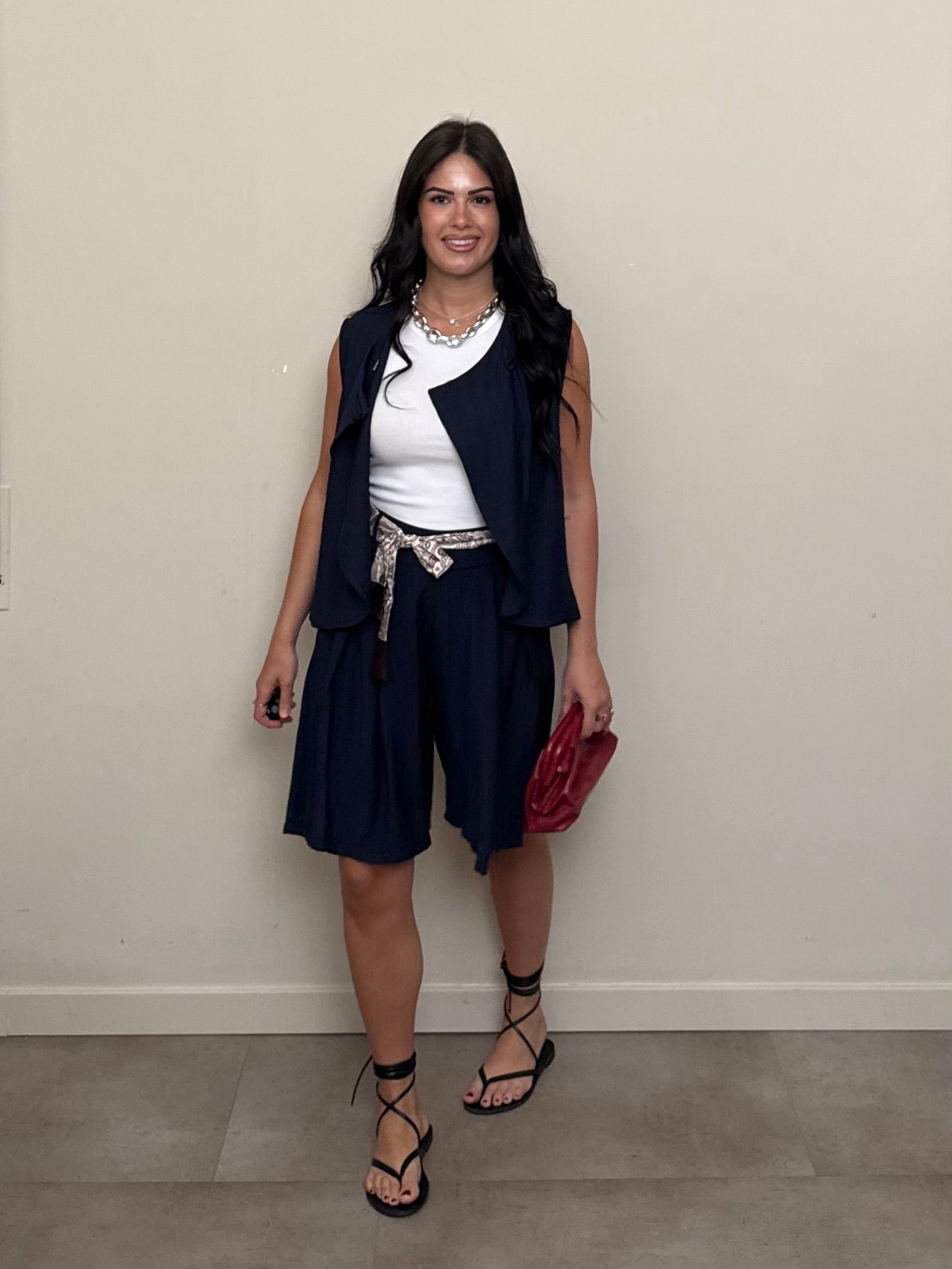 Coordinato bermuda blu