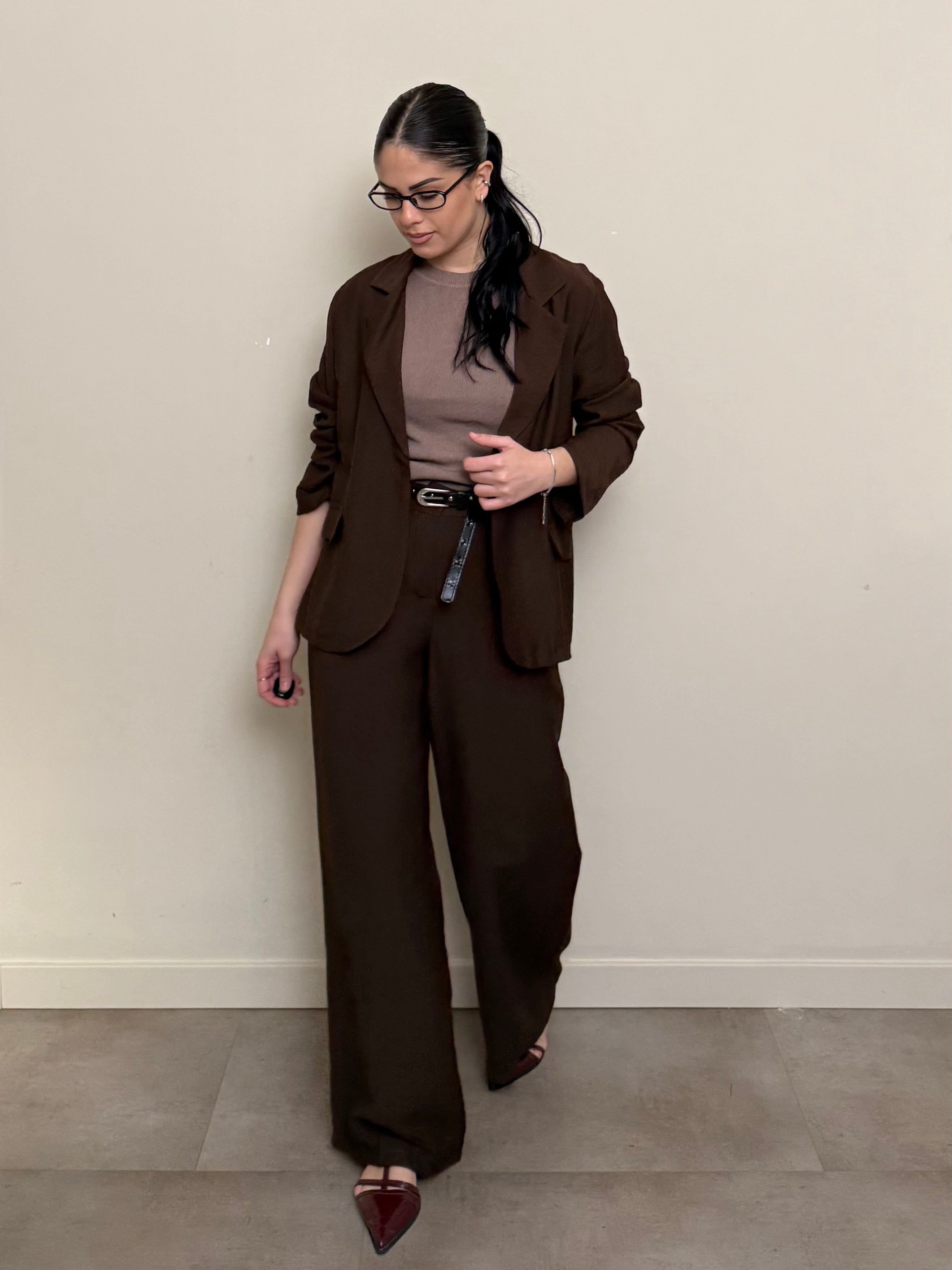 Tailleur viscosa cioccolato