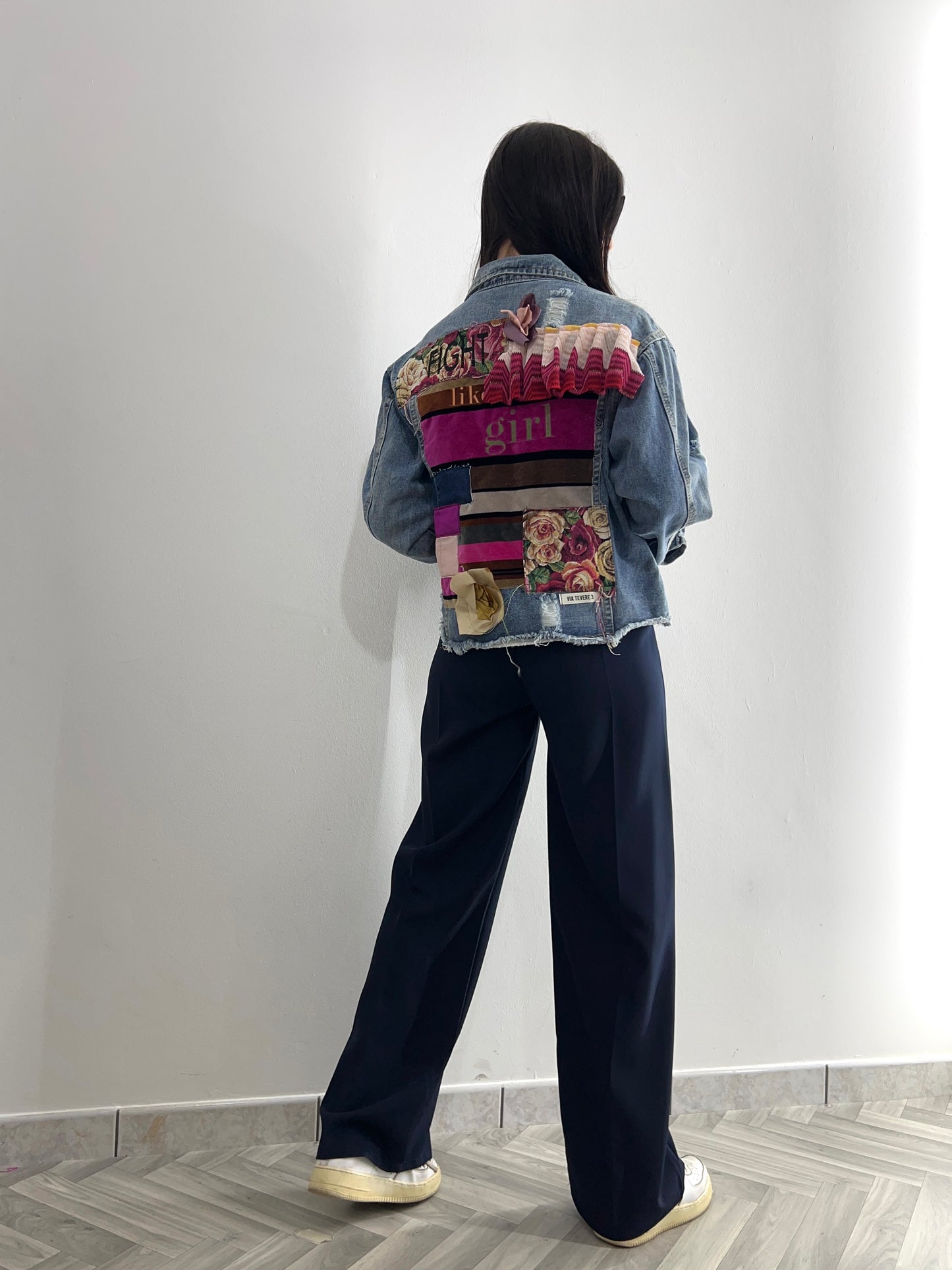 Giacca di jeans patchwork