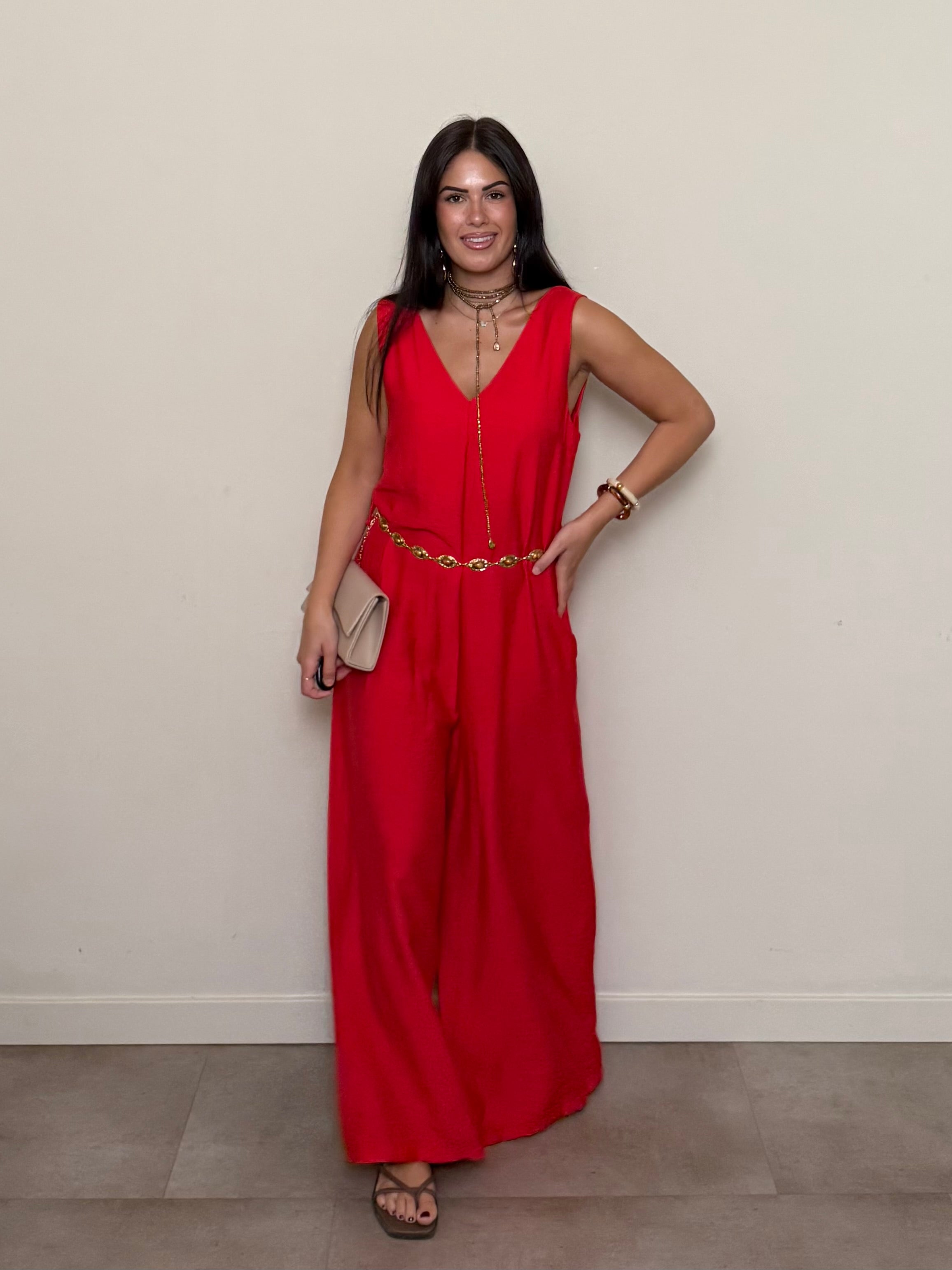 Jumpsuit Ginny rosso caldo