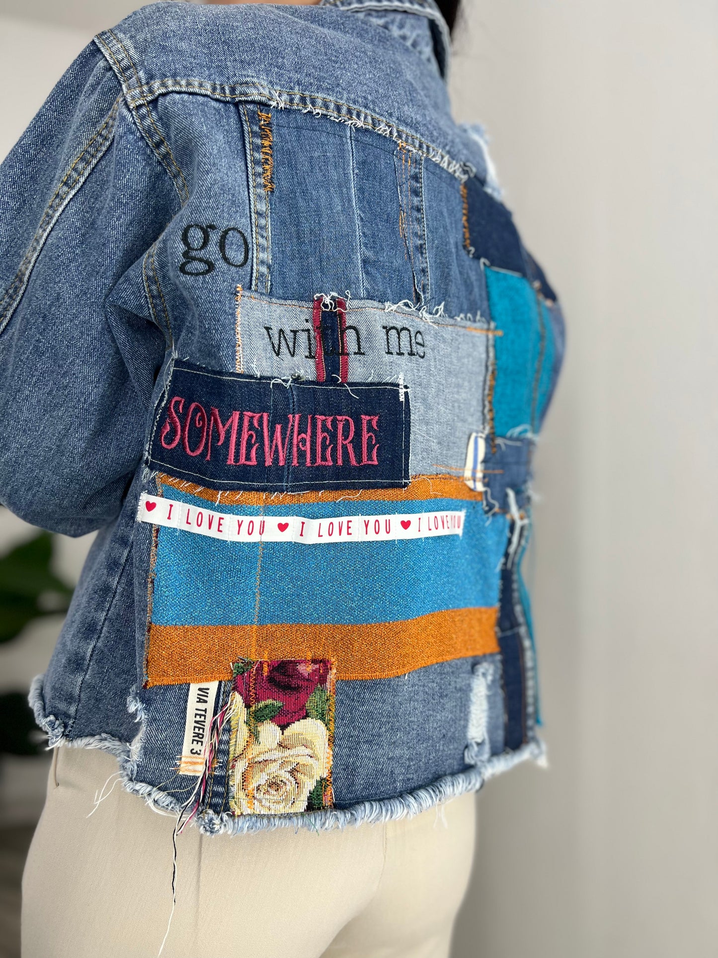 Giacca di jeans patchwork