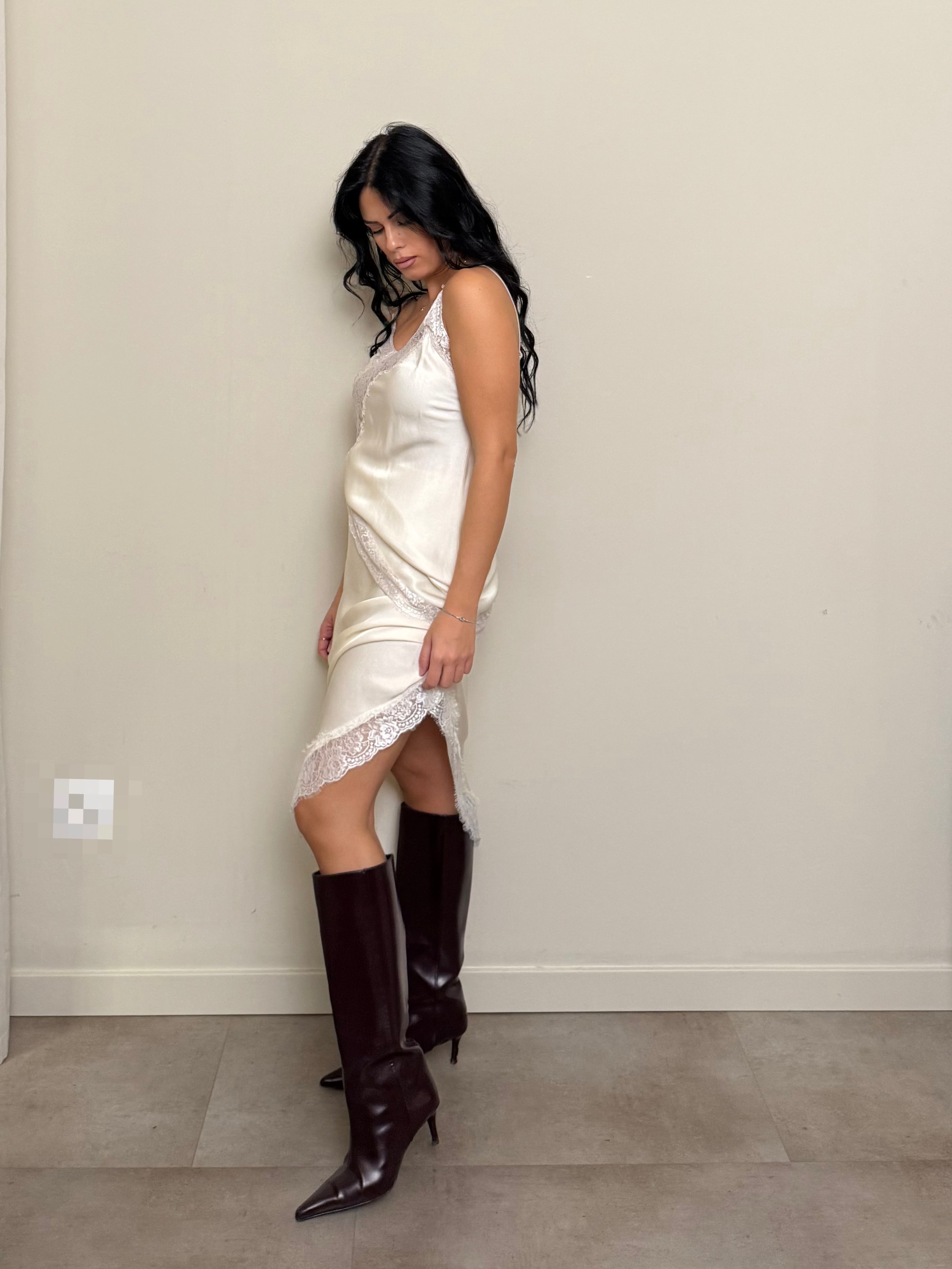 Coordinato seta e viscosa pizzo