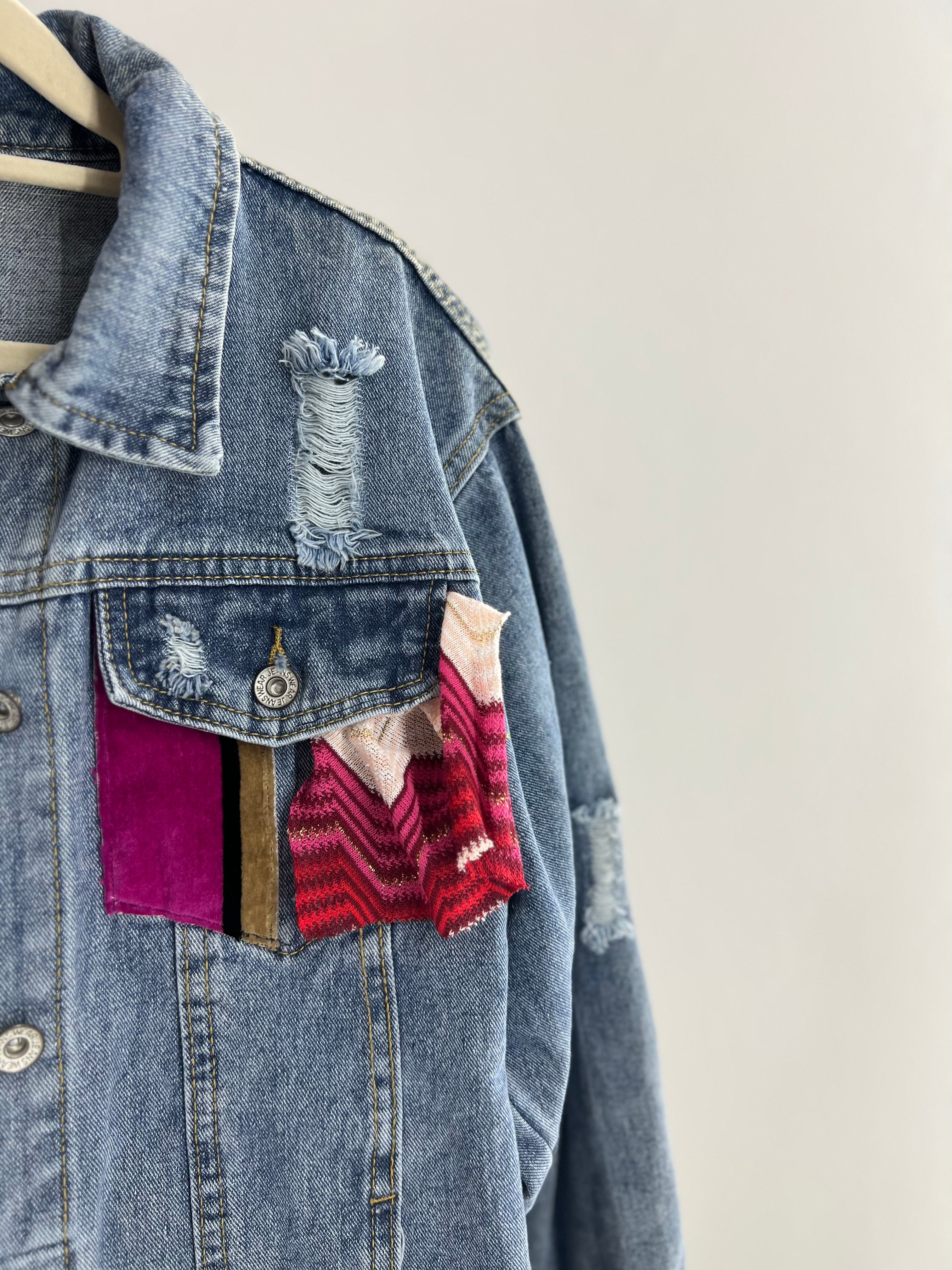 Giacca di jeans patchwork