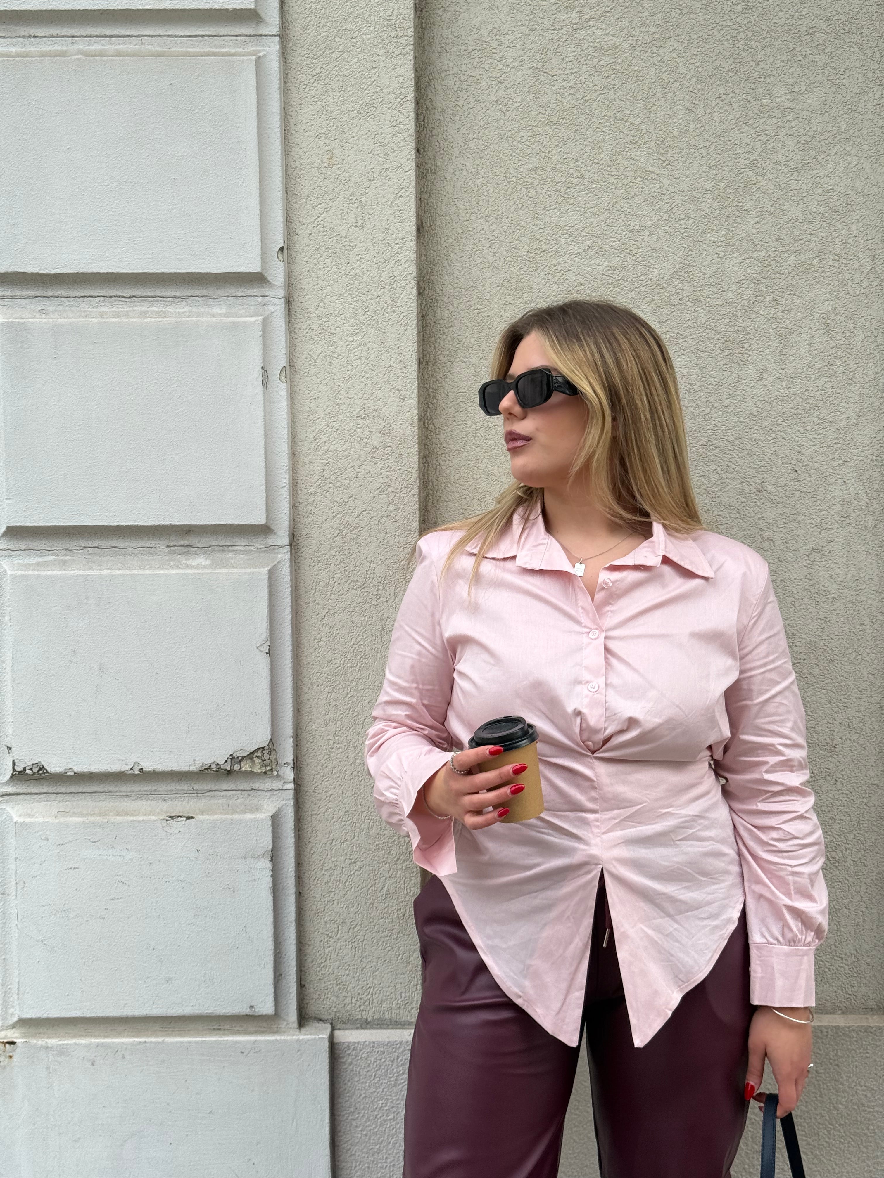 Camicia laccio rosa freddo