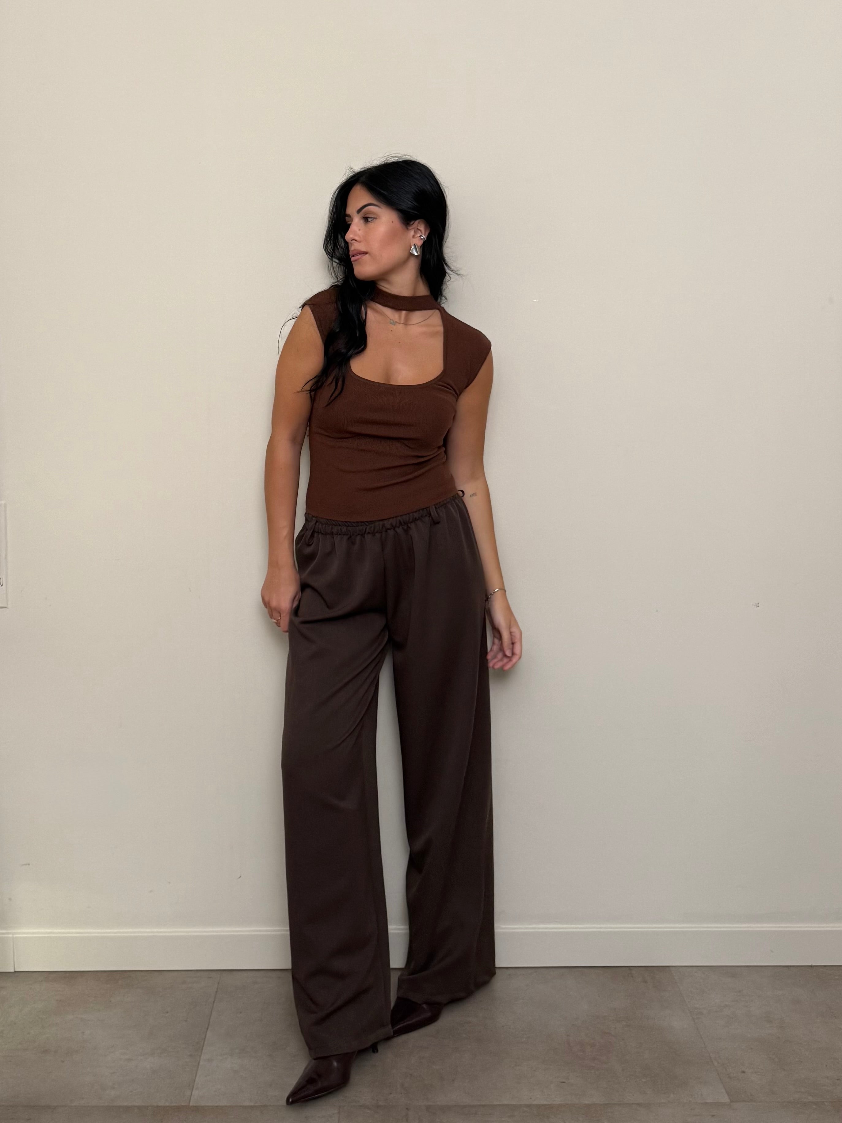 Pantalone palazzo elastico