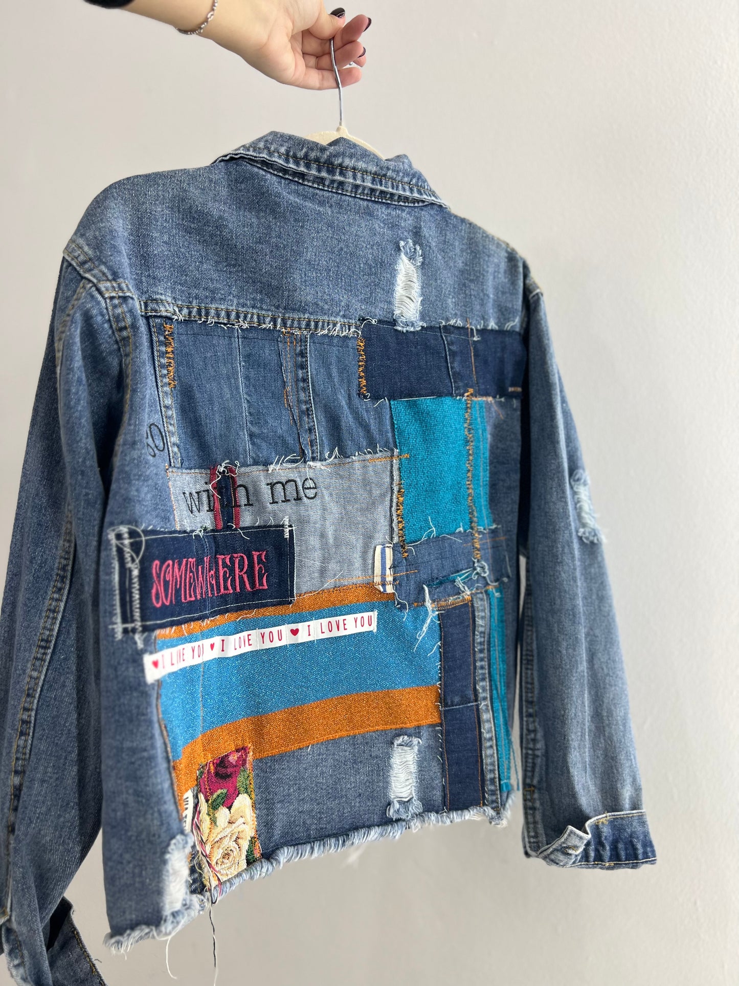 Giacca di jeans patchwork