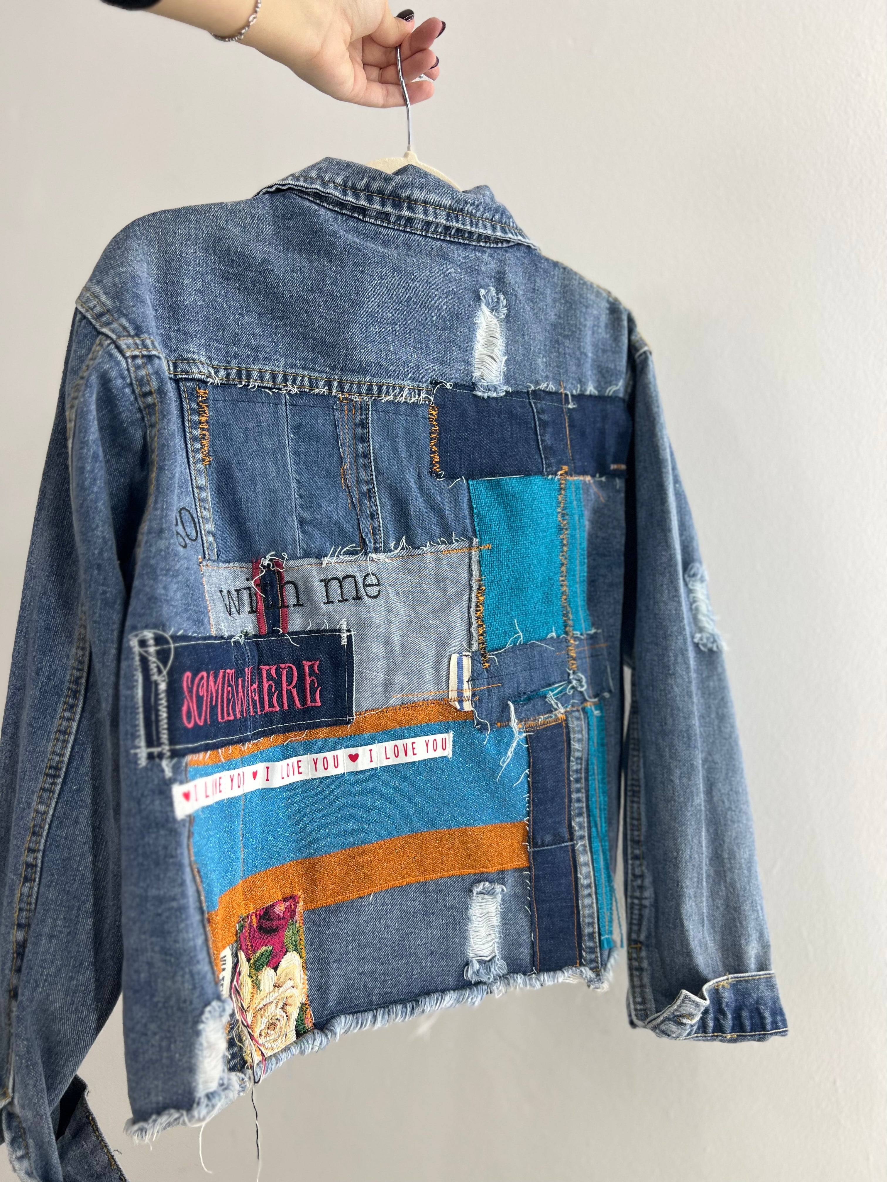 Giacca di jeans patchwork