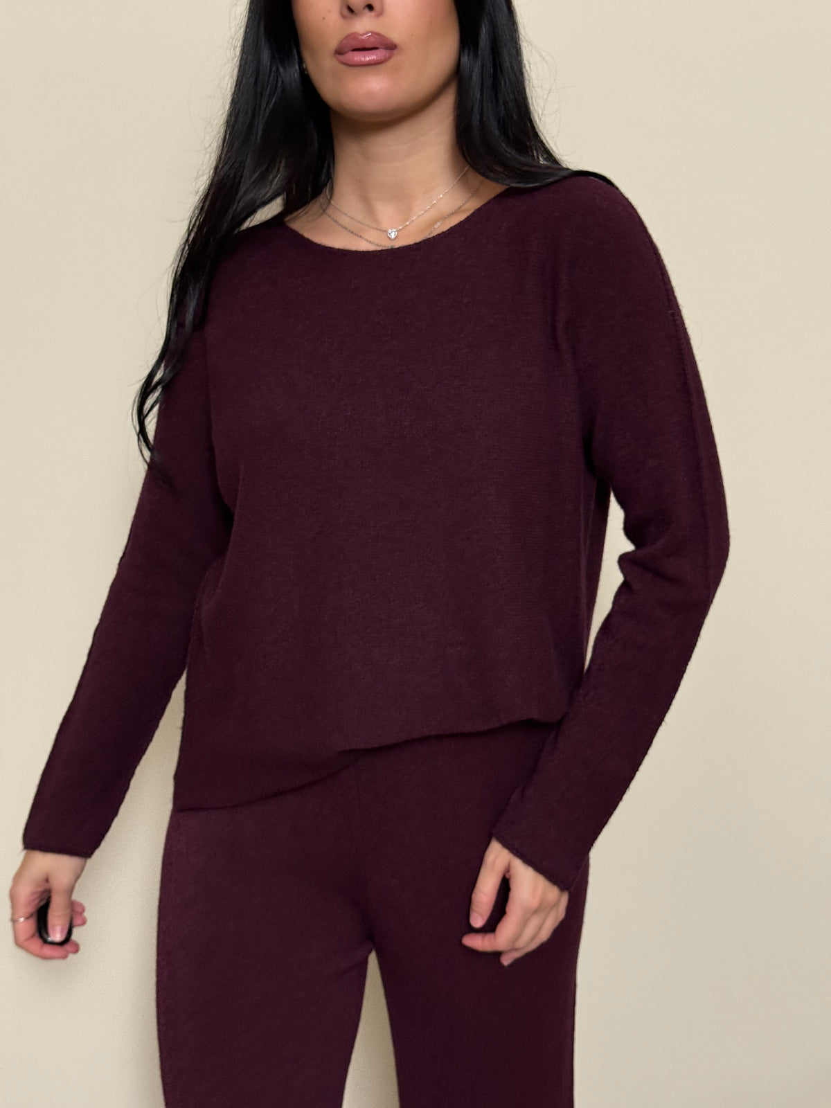 Coordinato tuta basic vinaccia
