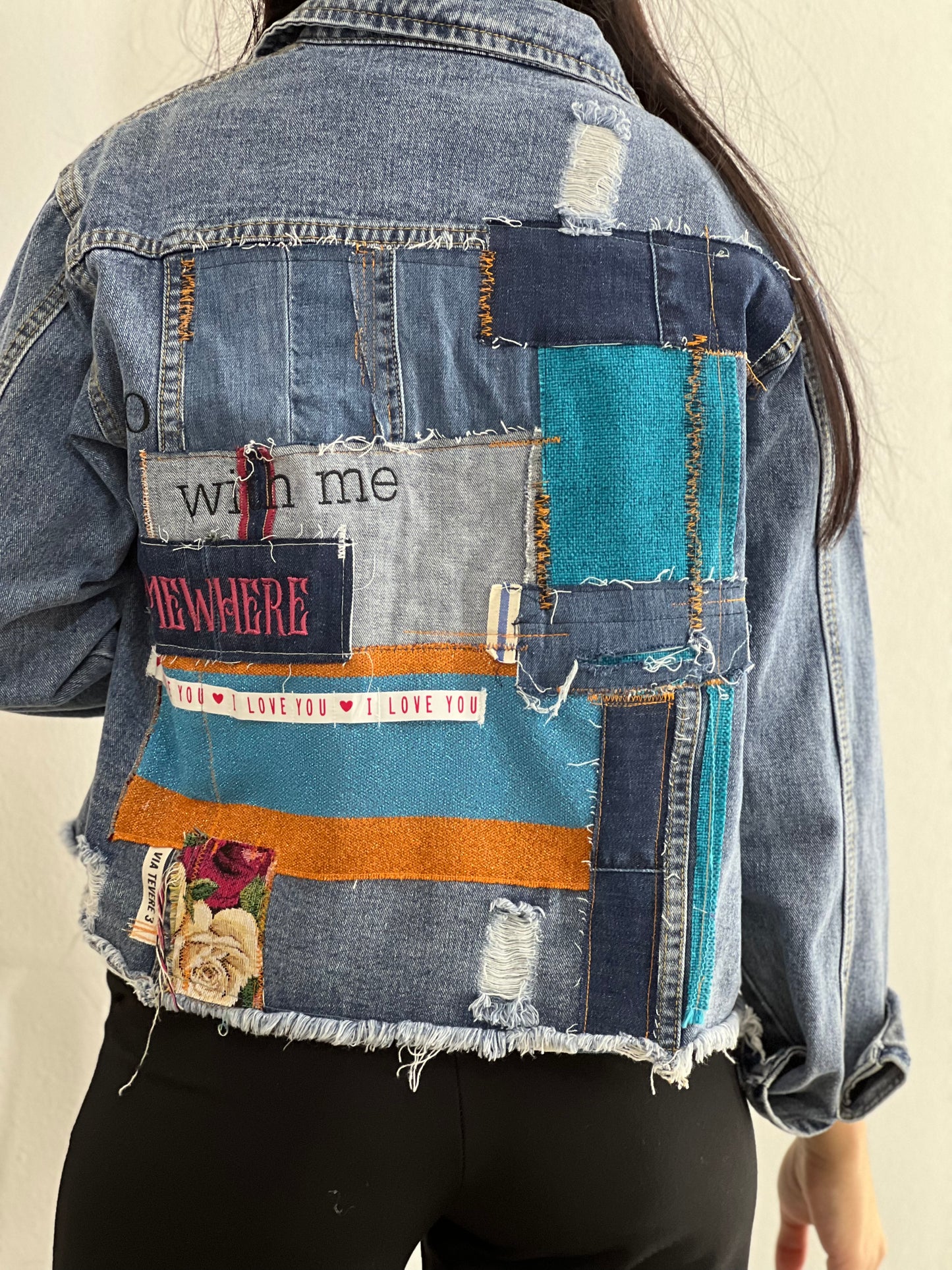 Giacca di jeans patchwork
