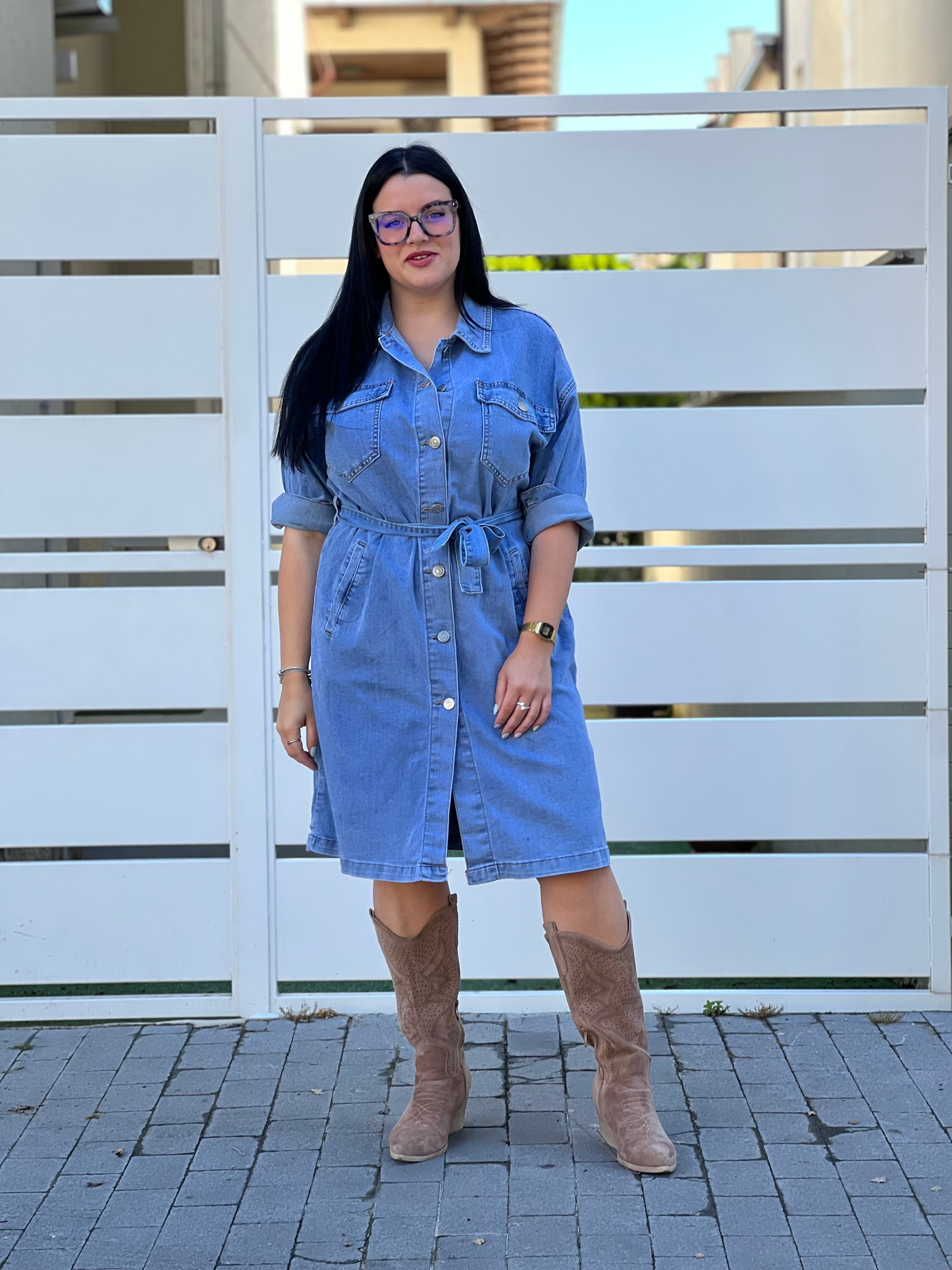 Abito jeans manica lunga