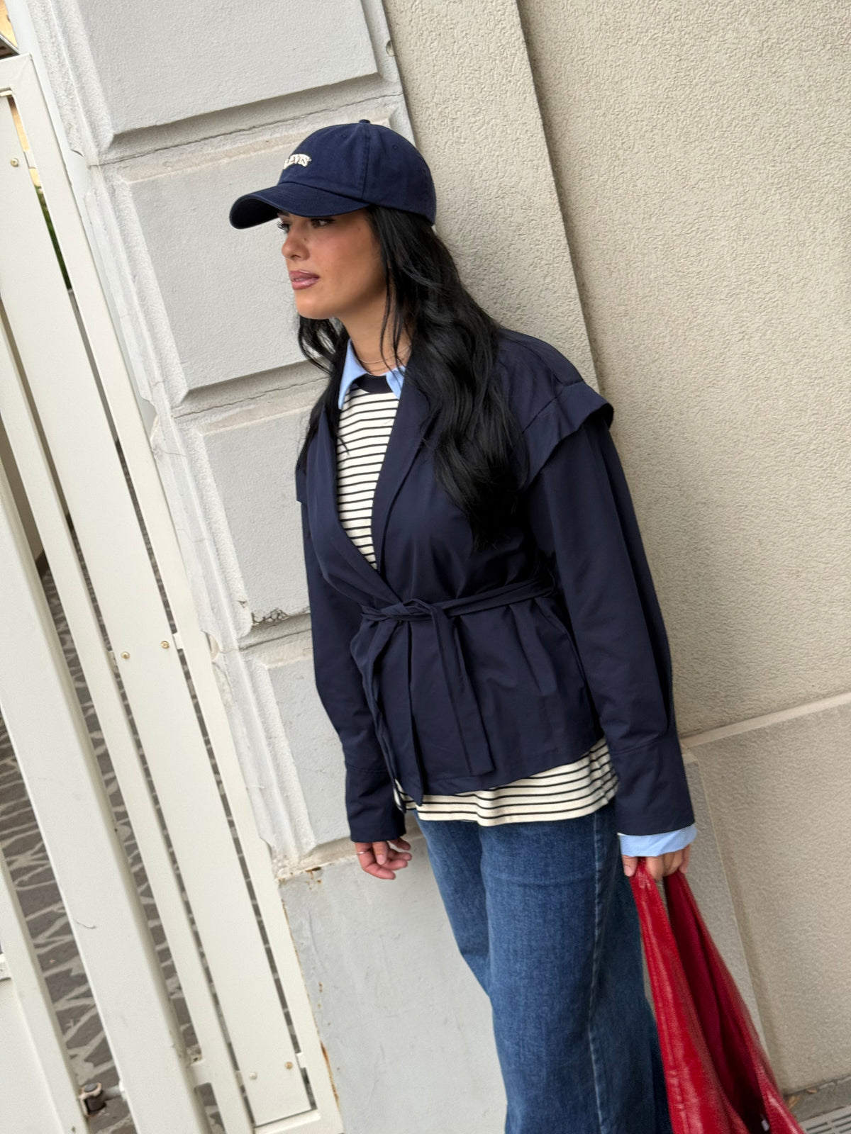 Trench corto blu