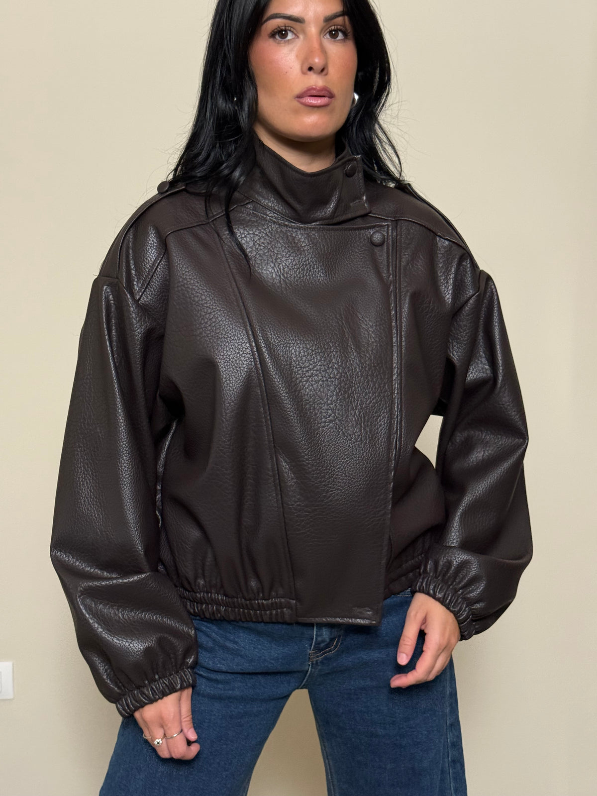 Bomber ecopelle testa di moro