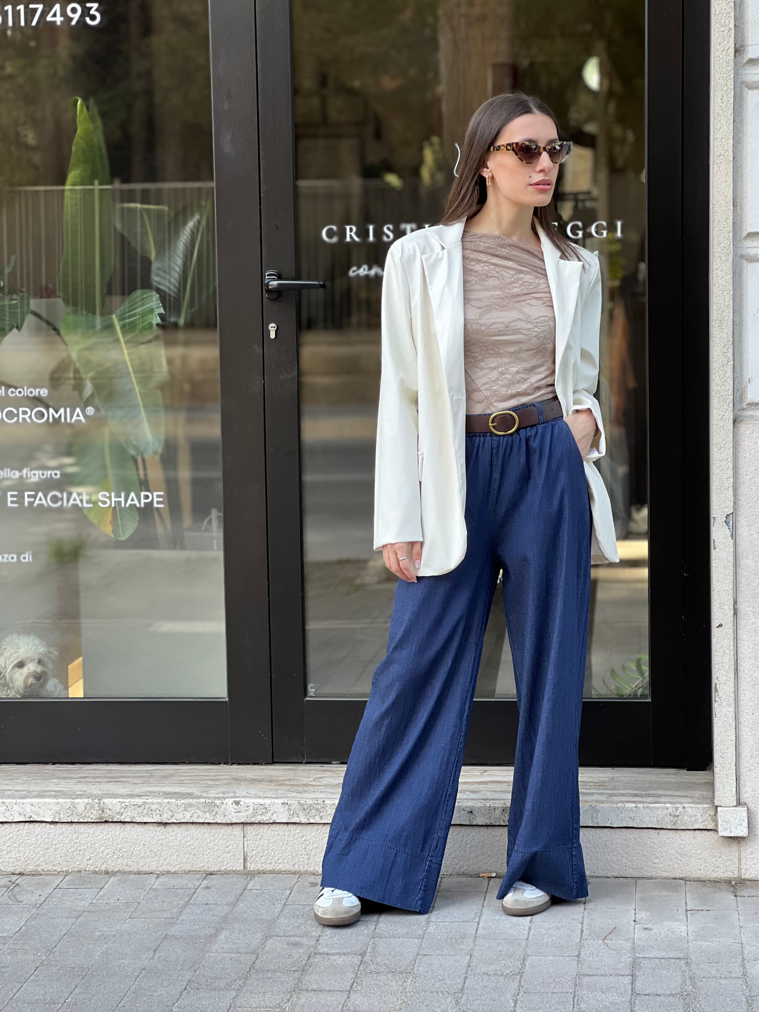 Blazer ecopelle panna