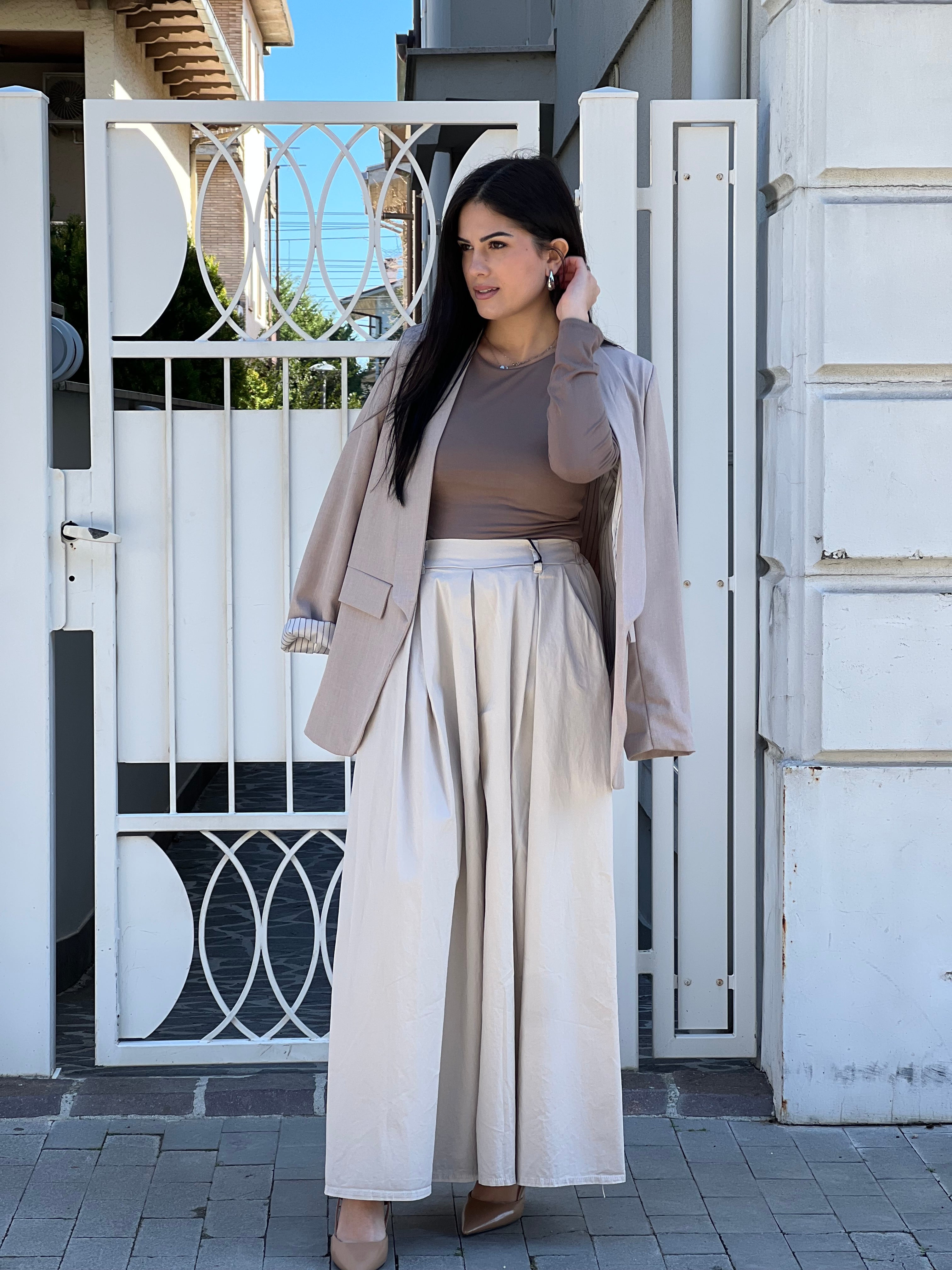 Blazer manica gessata