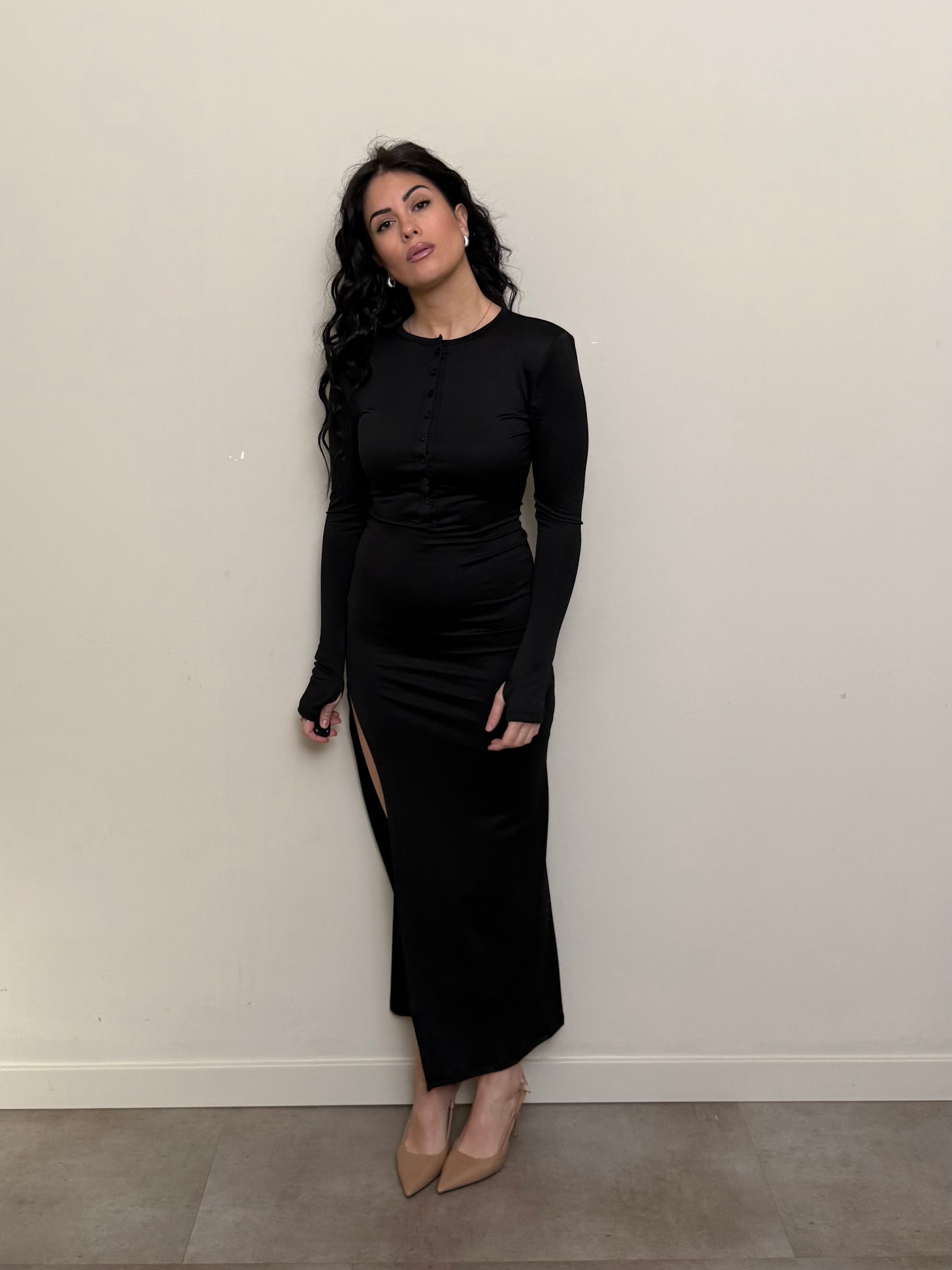 Abito lungo magic bordeaux