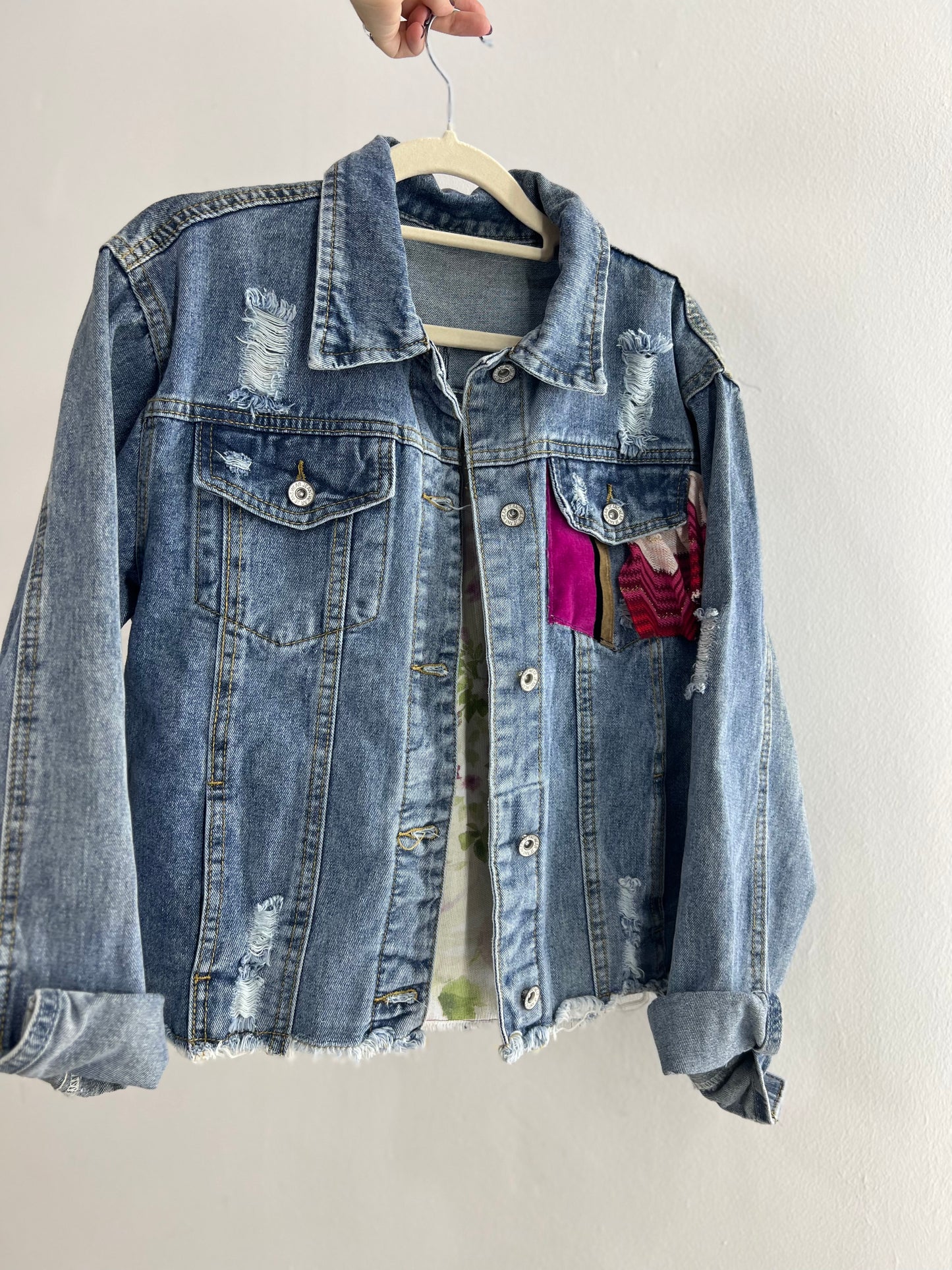 Giacca di jeans patchwork
