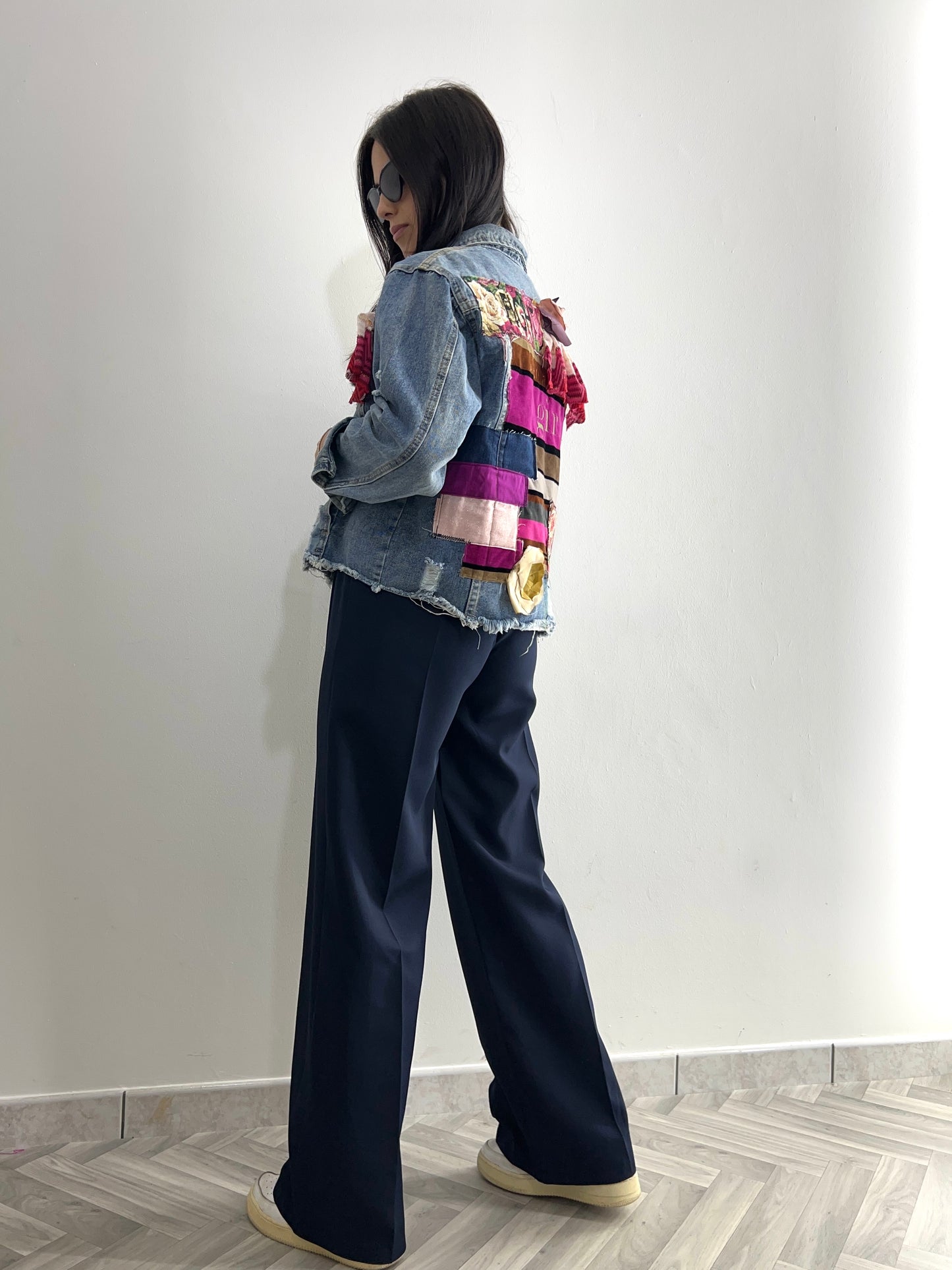 Giacca di jeans patchwork