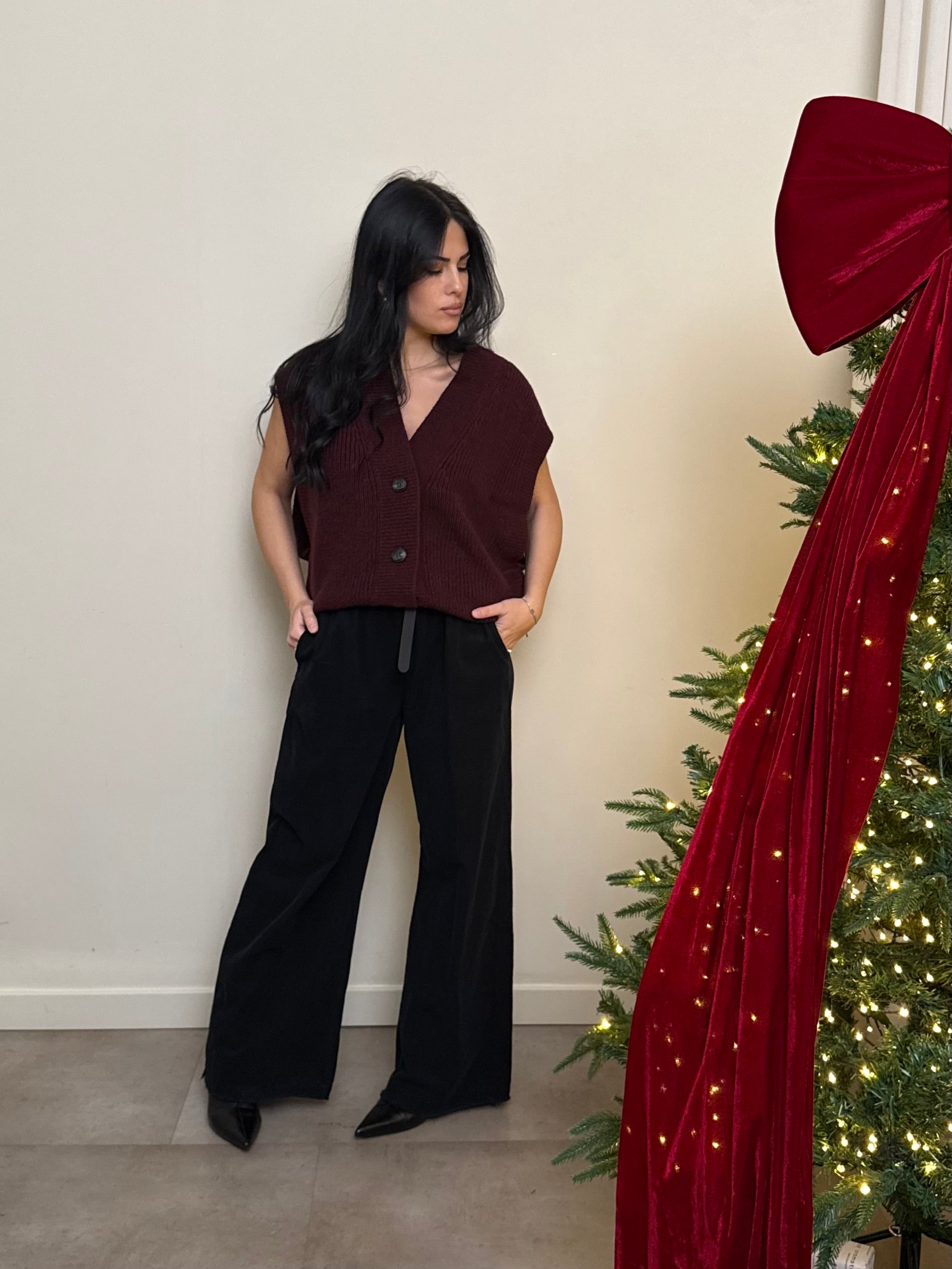 Pantalone velluto palazzo