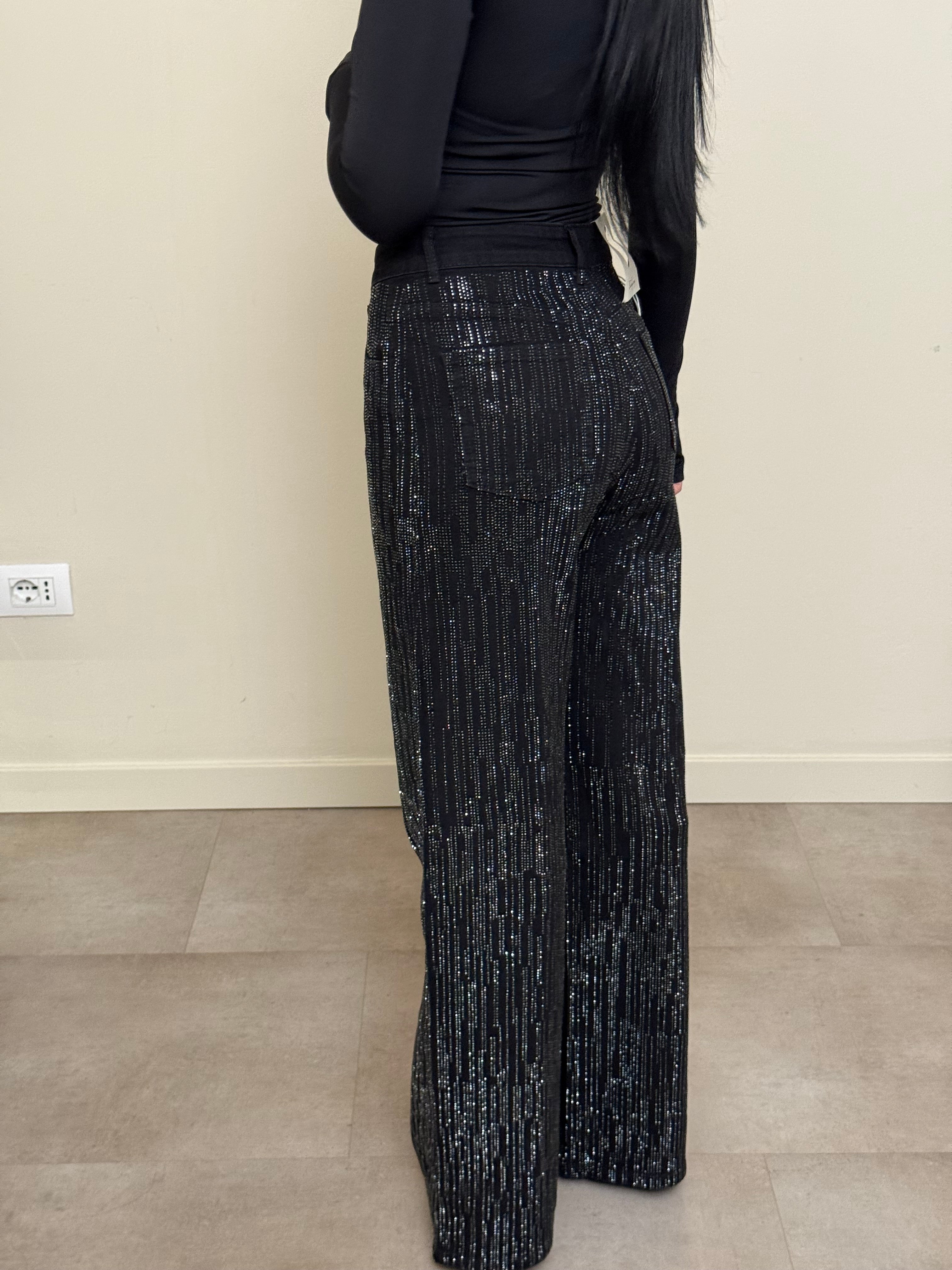 Jeans glitter nero