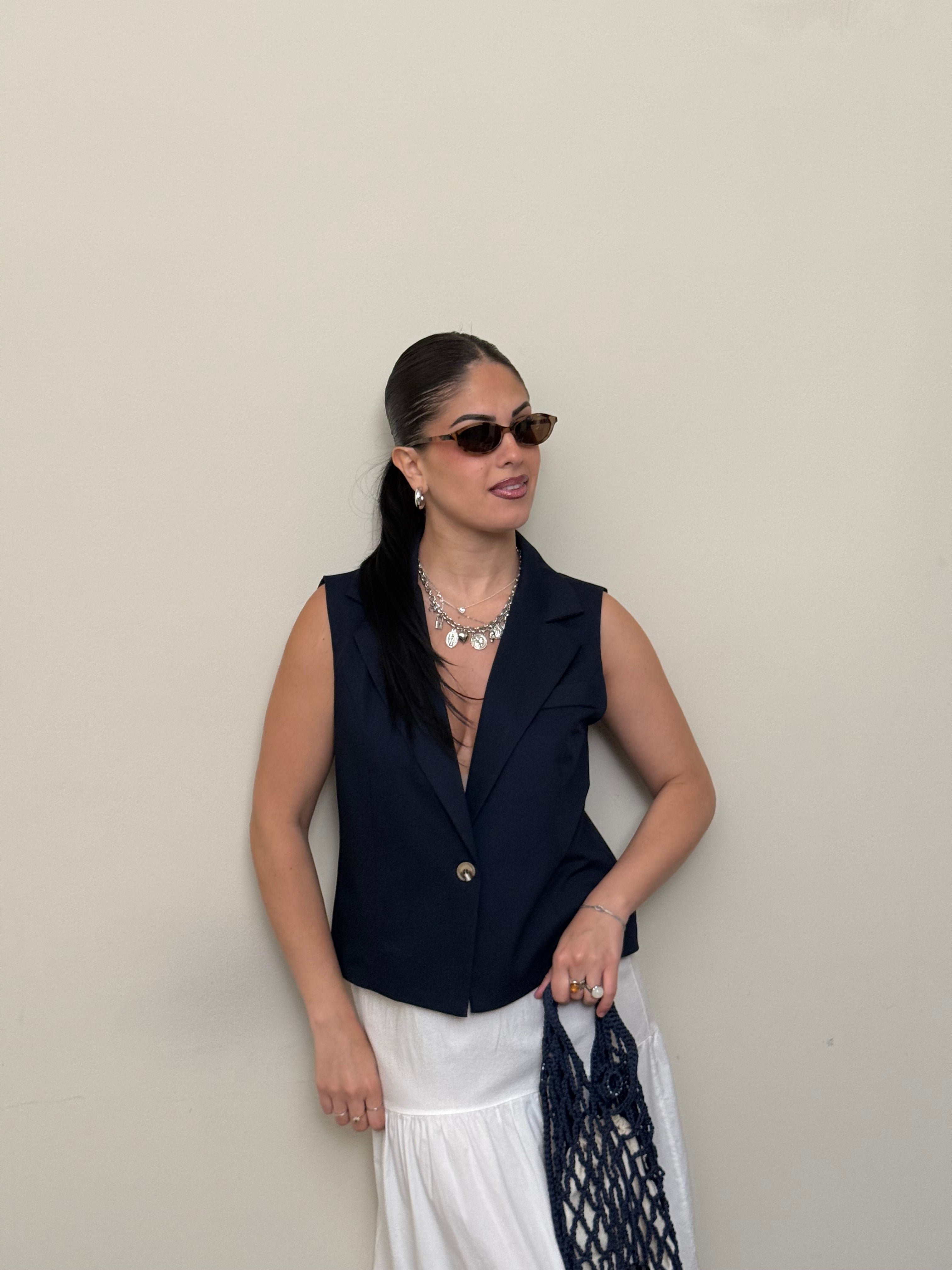 Gilet foderato blu
