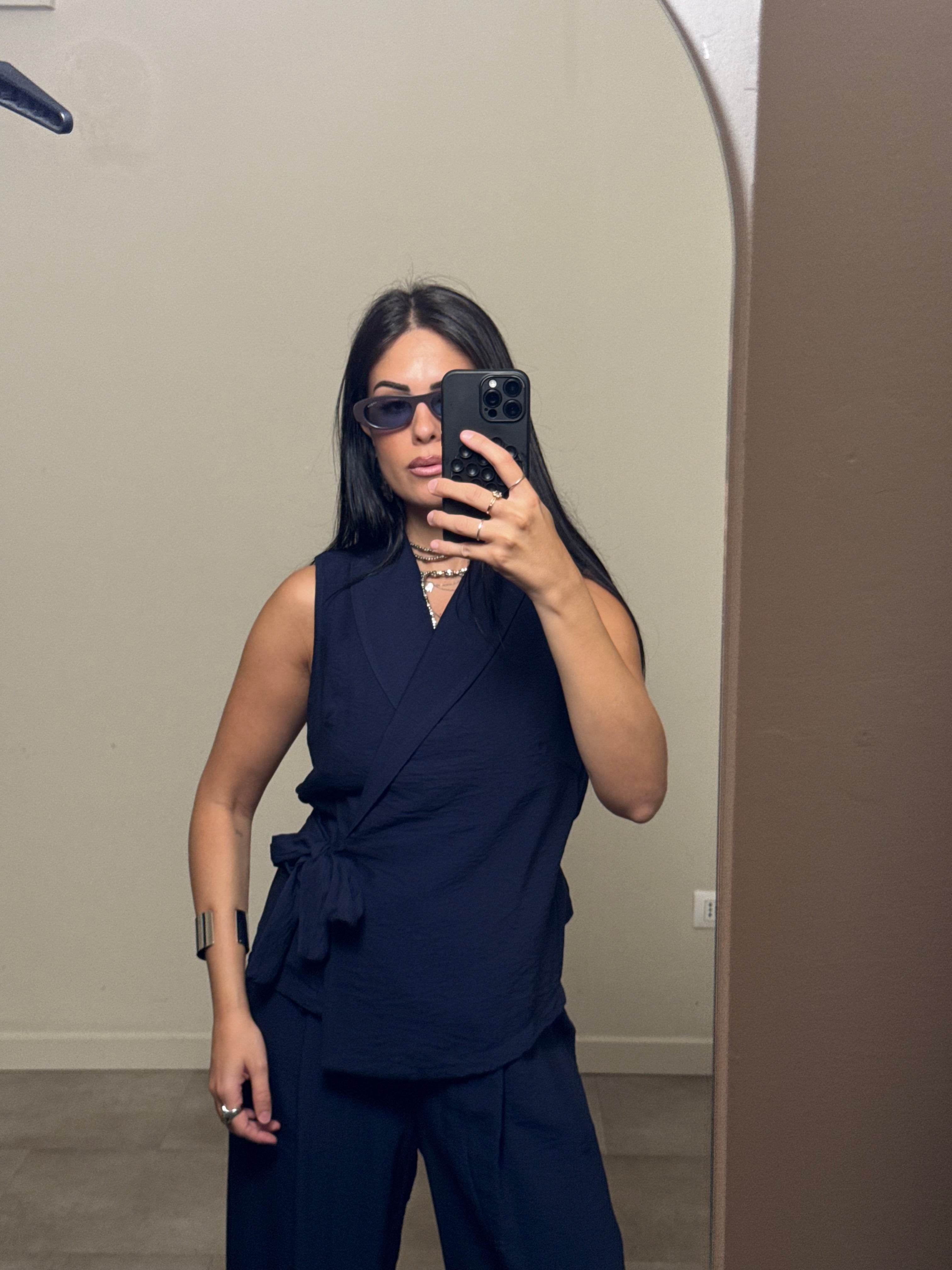 Coordinato gilet blu
