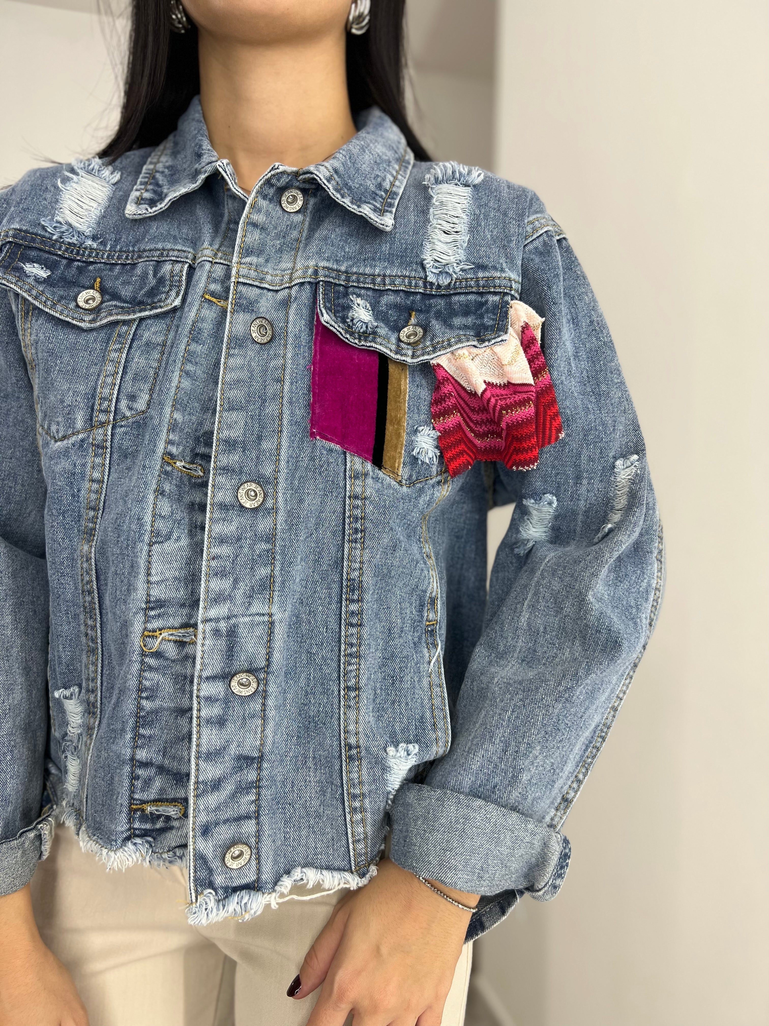 Giacca di jeans patchwork