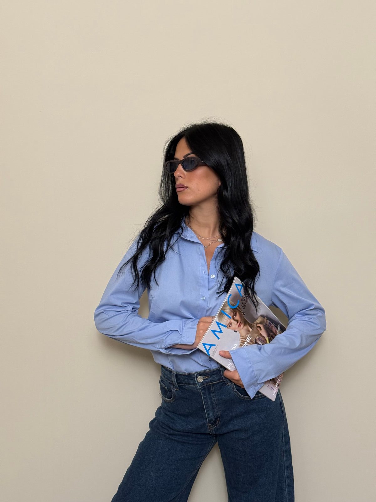 Camicia basic azzurro