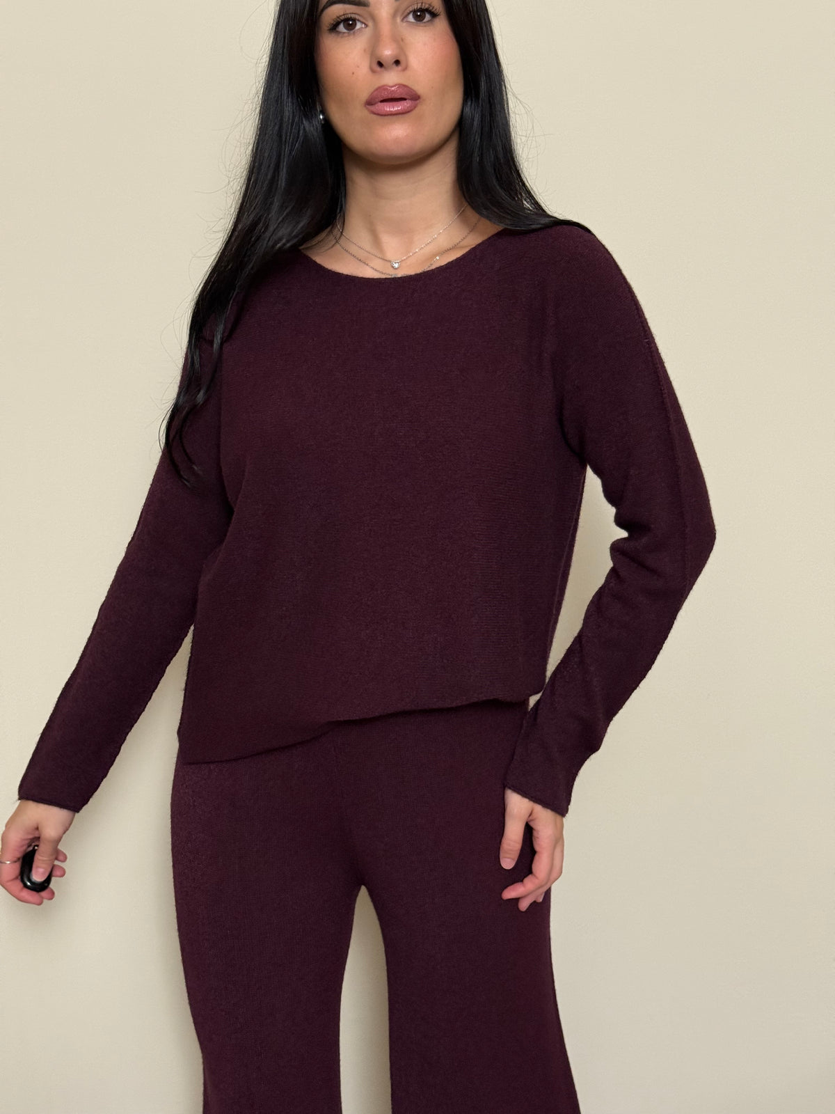 Coordinato tuta basic vinaccia