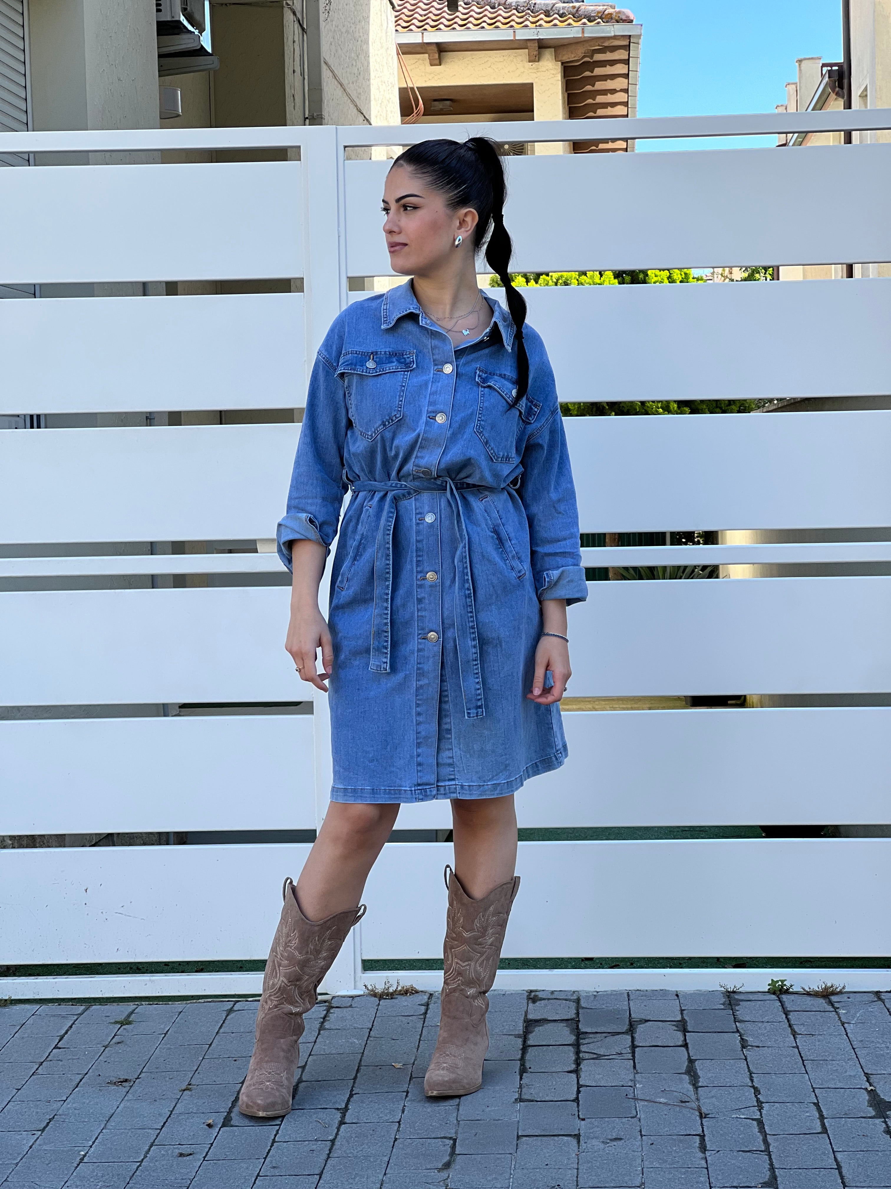 Abito jeans manica lunga